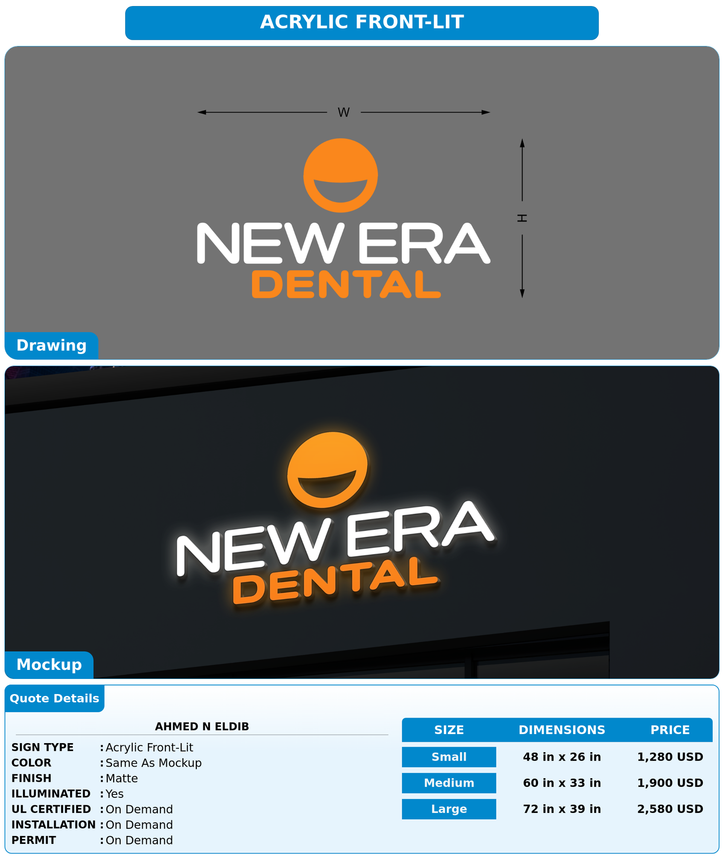 CUSTOM MOCKUP SIGN FOR Ahmed N Eldib
