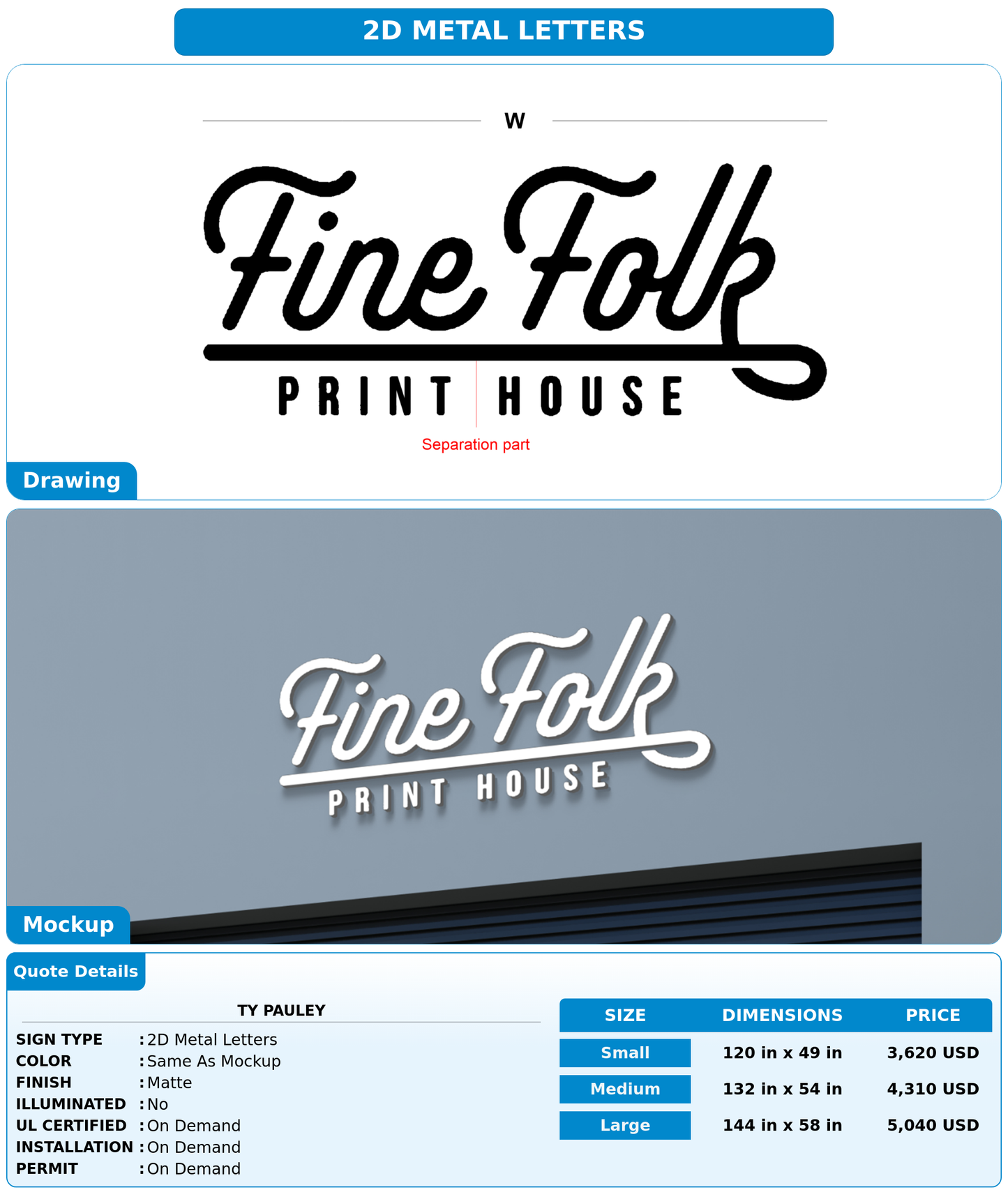 CUSTOM MOCKUP SIGN FOR Ty Pauley