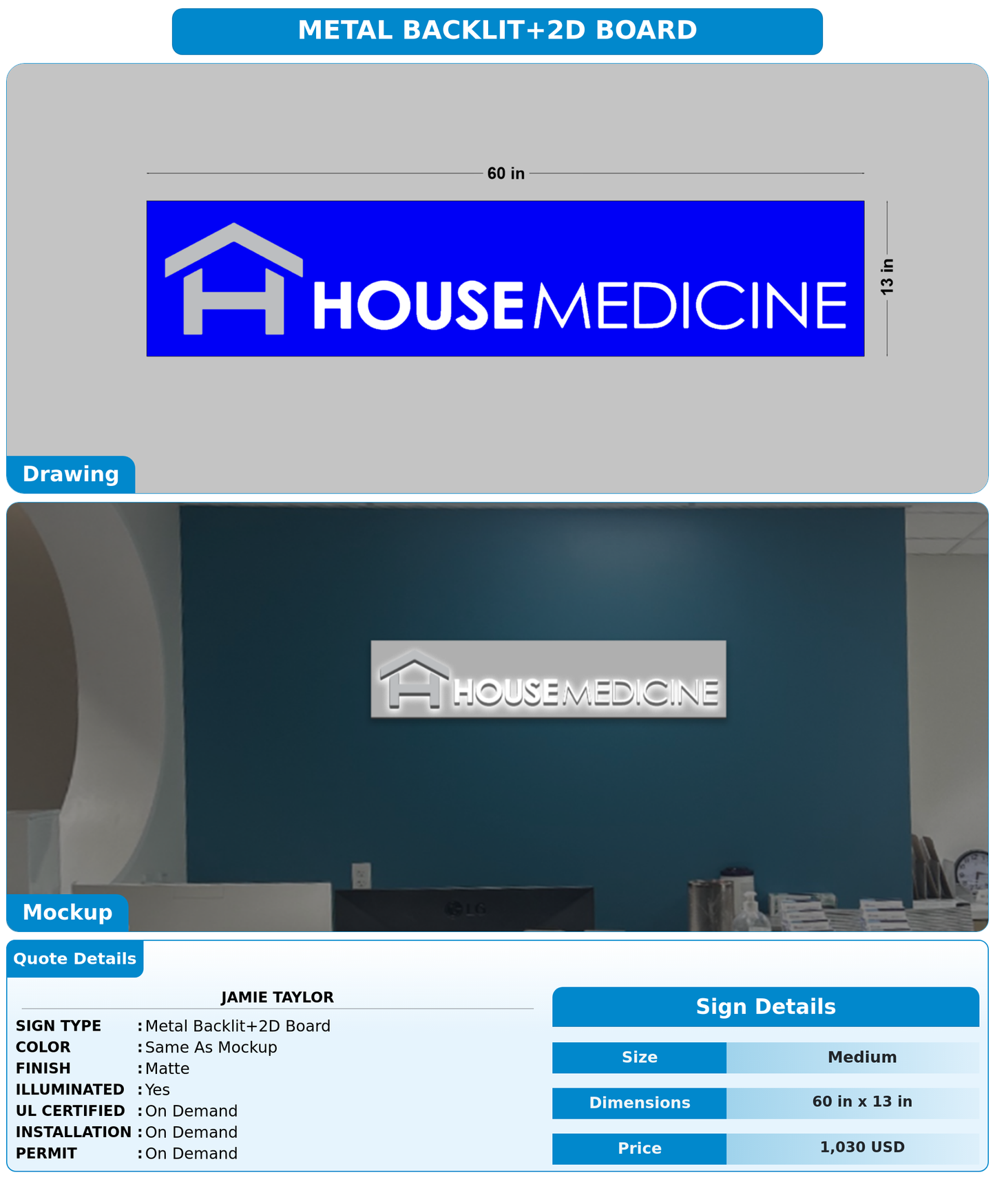 CUSTOM MOCKUP SIGN FOR Jamie Taylor