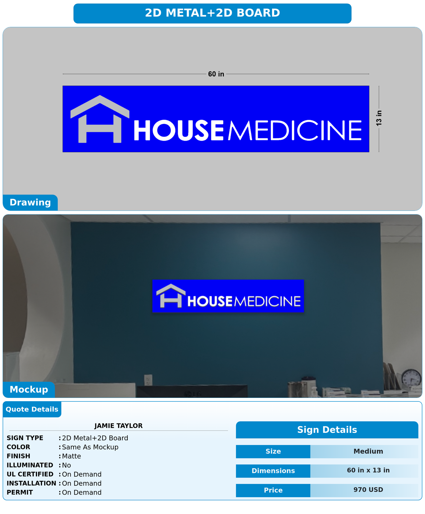 CUSTOM MOCKUP SIGN FOR Jamie Taylor