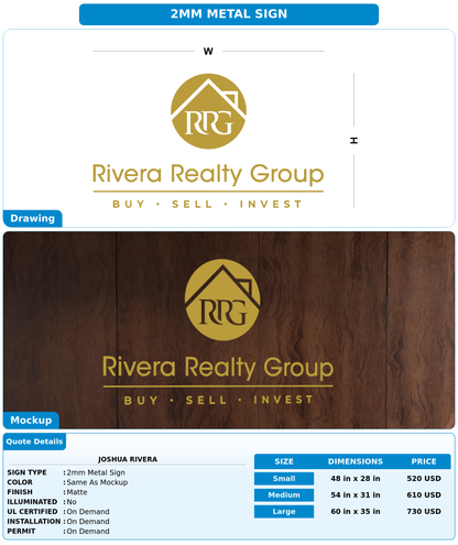 CUSTOM MOCKUP SIGN FOR Joshua Rivera