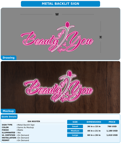 CUSTOM MOCKUP SIGN FOR Gia Nguyen