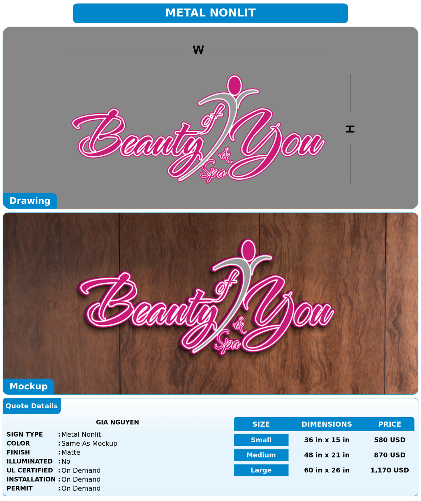 CUSTOM MOCKUP SIGN FOR Gia Nguyen