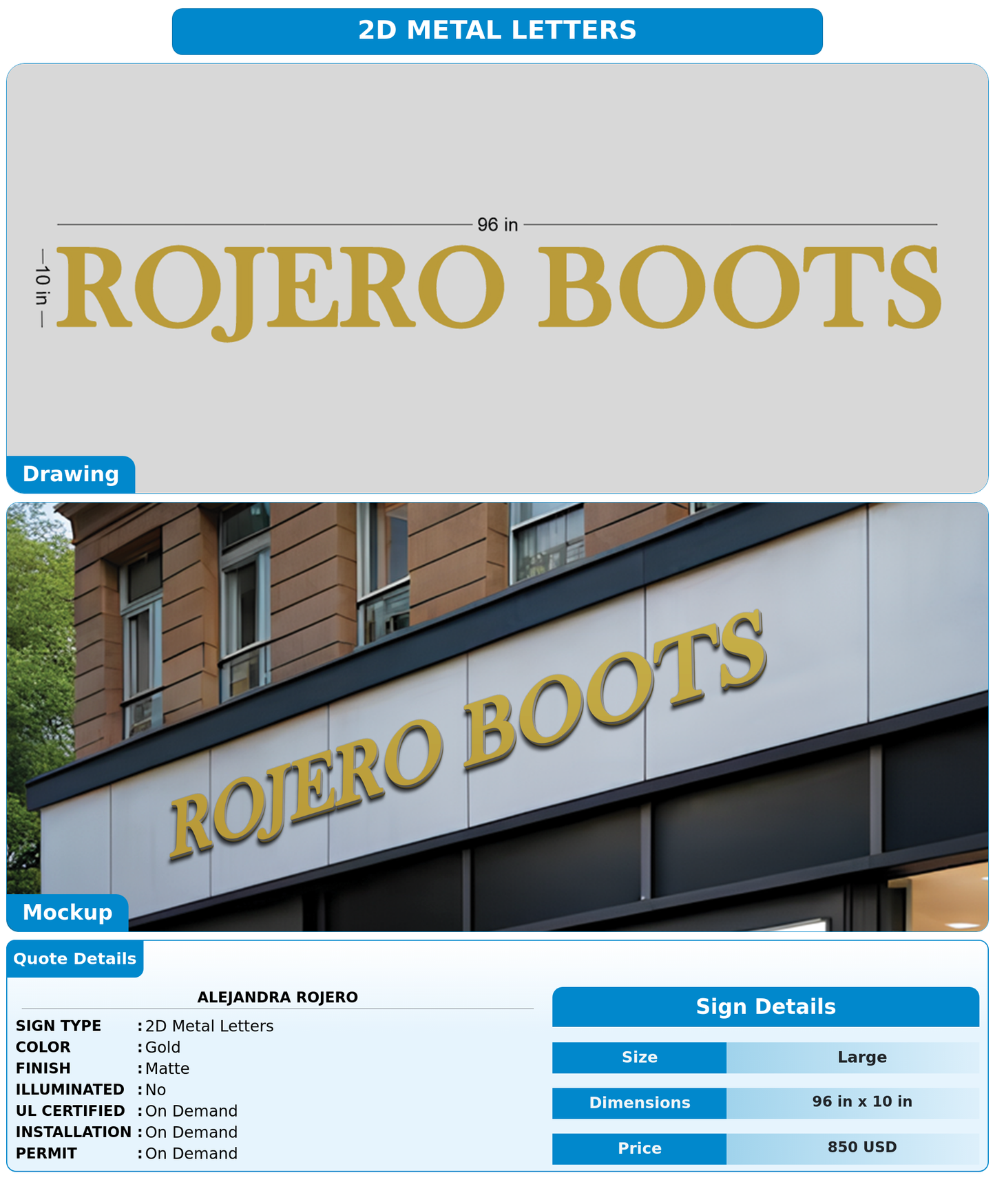 CUSTOM MOCKUP SIGN FOR alejandra rojero