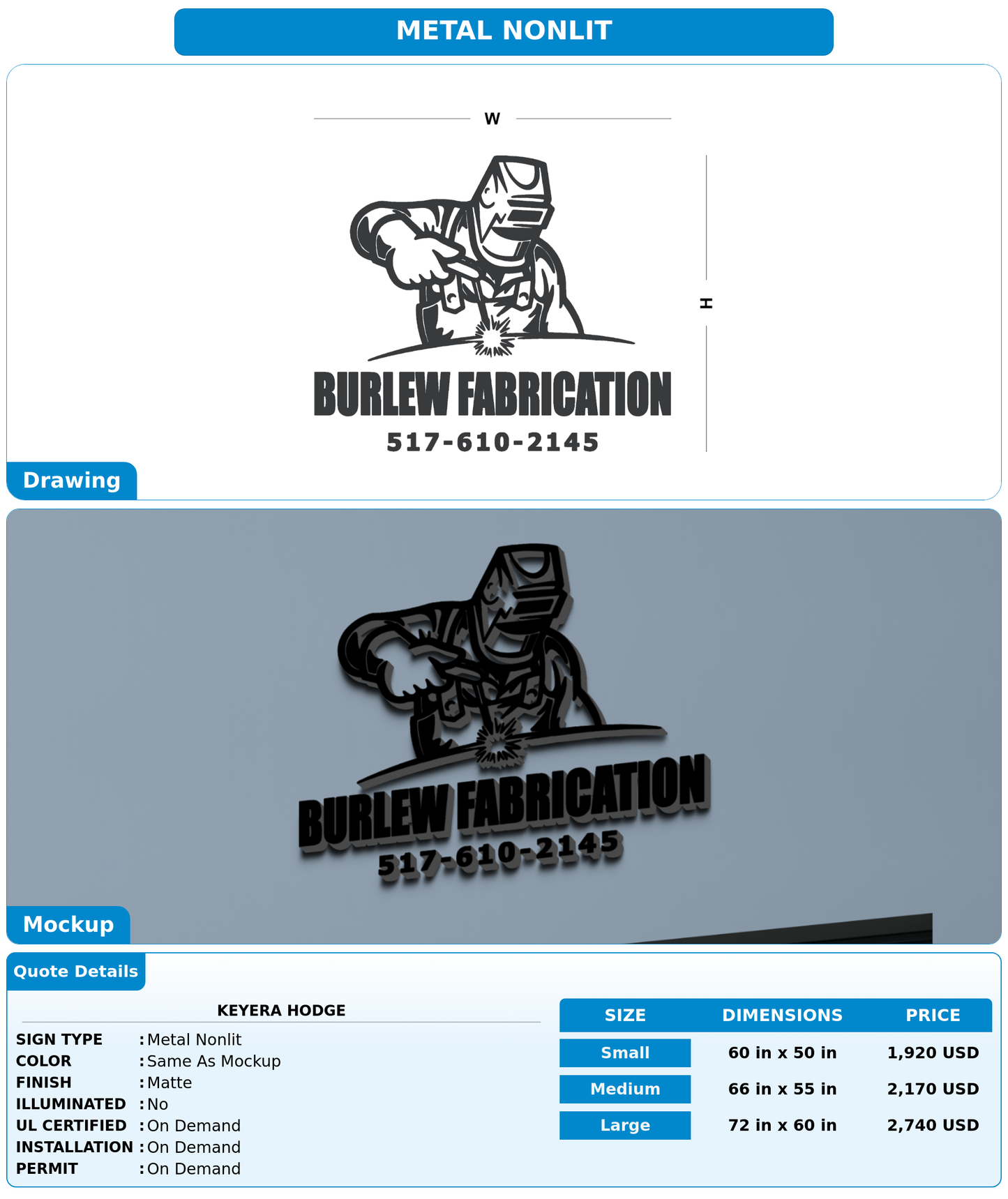 CUSTOM MOCKUP SIGN FOR Keyera hodge