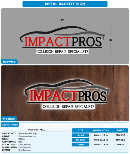 CUSTOM MOCKUP SIGN FOR Ryan Cottrell