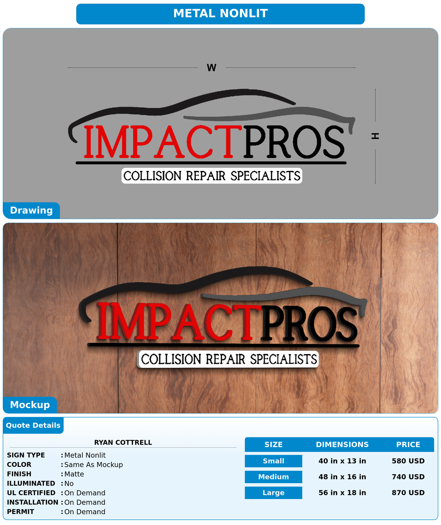 CUSTOM MOCKUP SIGN FOR Ryan Cottrell