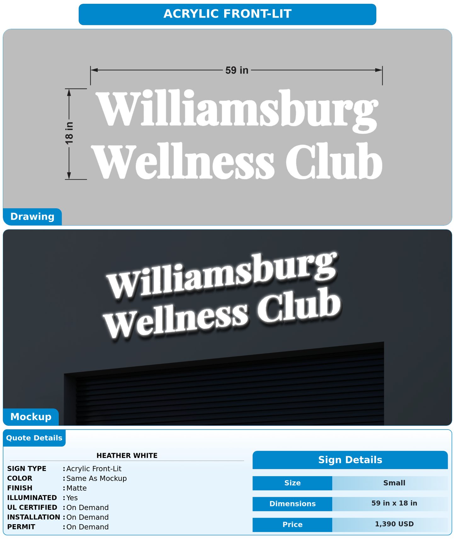 CUSTOM MOCKUP SIGN FOR Heather White