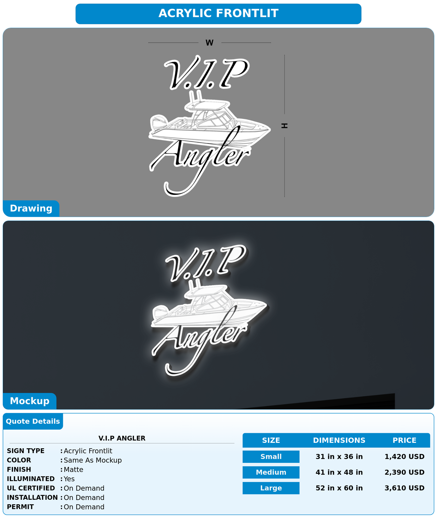 CUSTOM MOCKUP SIGN FOR V.I.P Angler