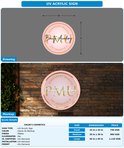 CUSTOM MOCKUP SIGN FOR chloe’s cosmetics