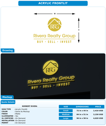 CUSTOM MOCKUP SIGN FOR Norbert Rivera