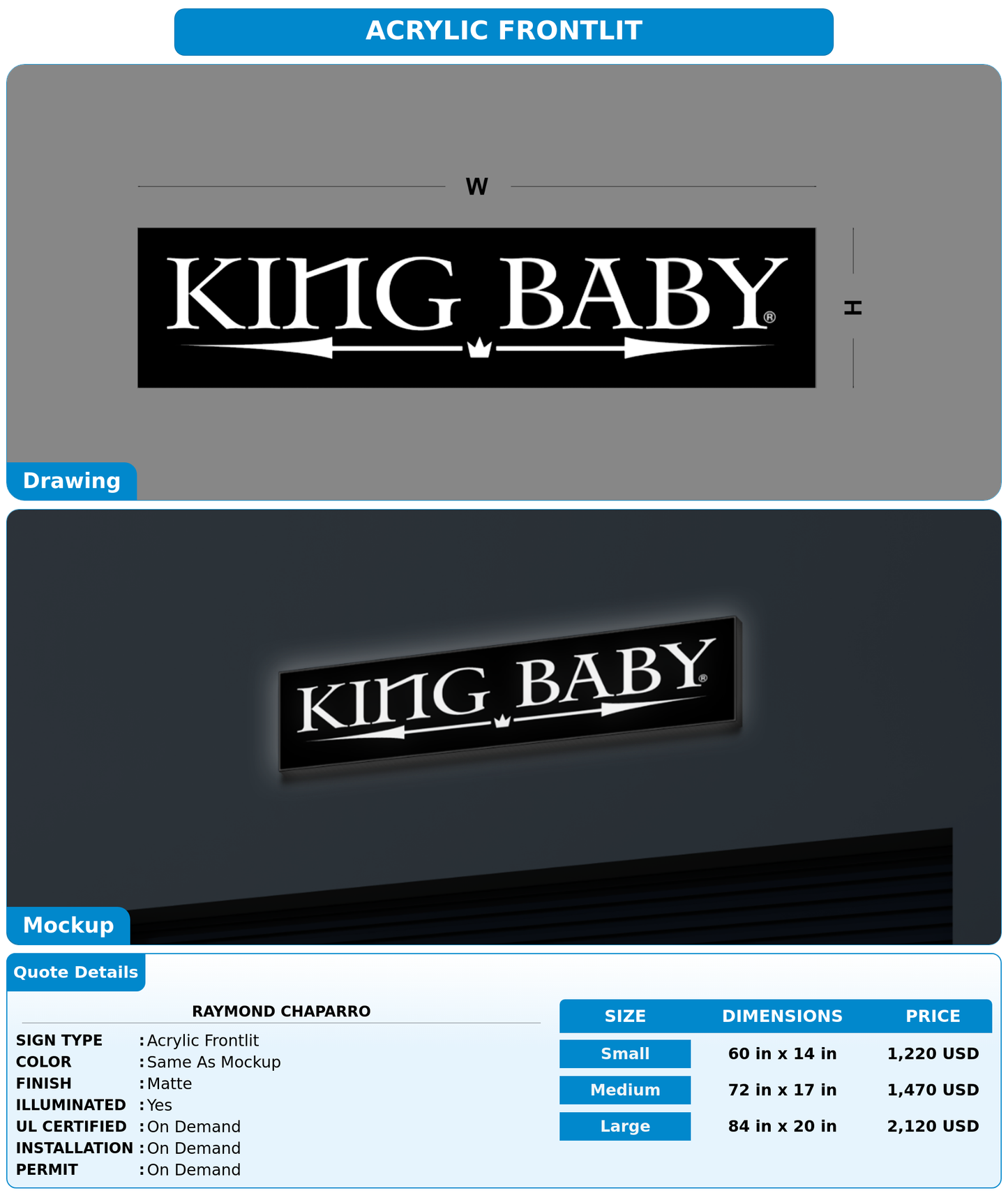 CUSTOM MOCKUP SIGN FOR Raymond Chaparro