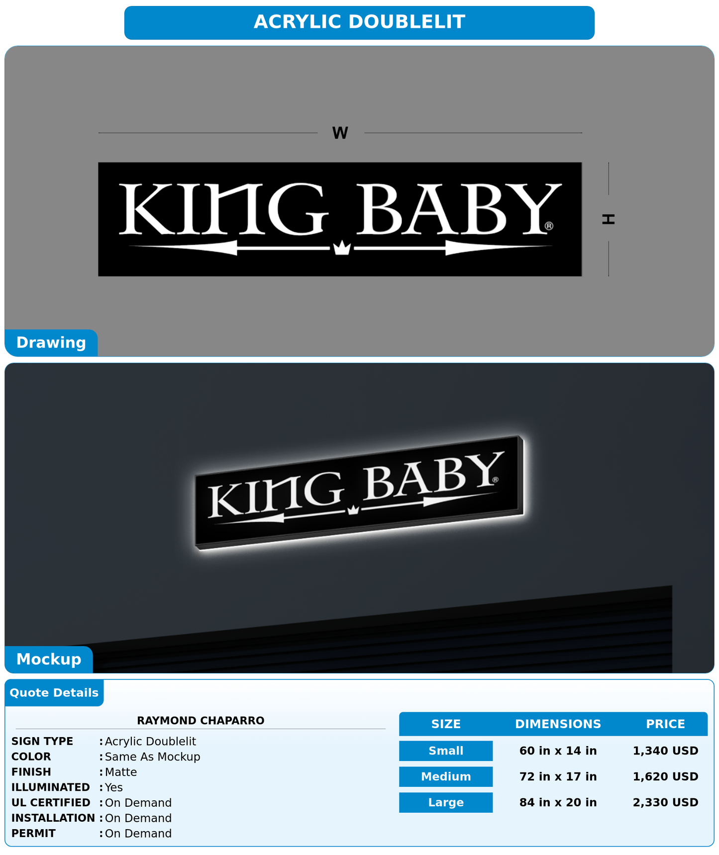 CUSTOM MOCKUP SIGN FOR Raymond Chaparro