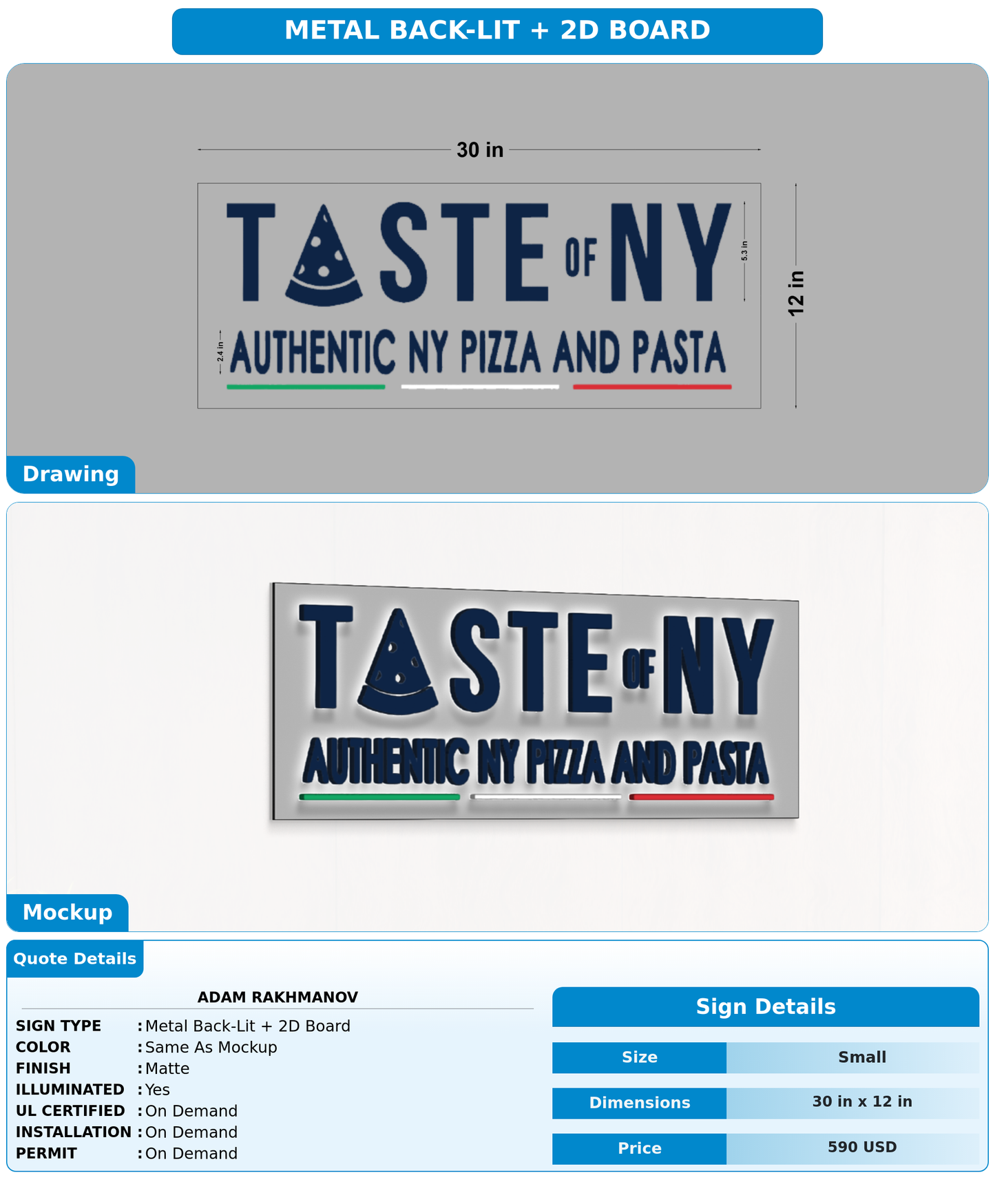 CUSTOM MOCKUP SIGN FOR Adam Rakhmanov