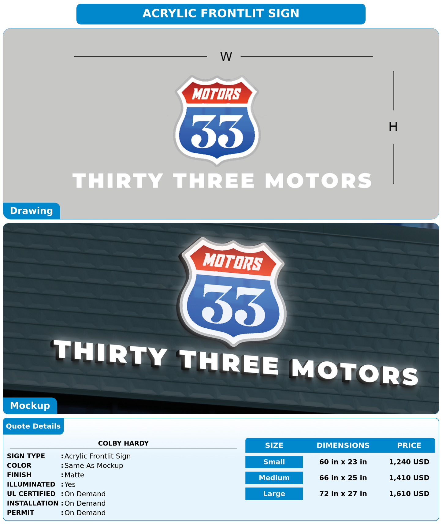 CUSTOM MOCKUP SIGN FOR Colby Hardy