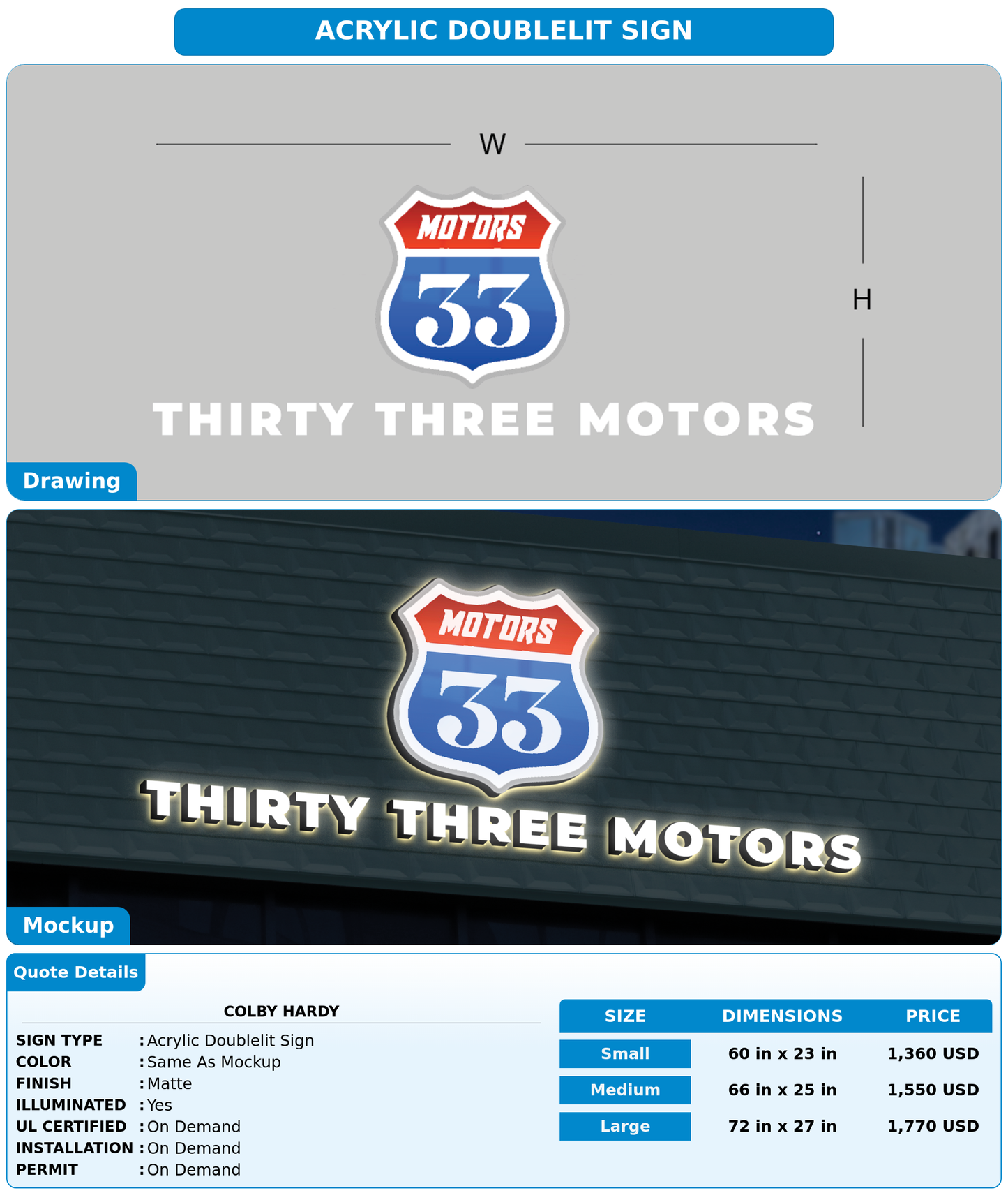CUSTOM MOCKUP SIGN FOR Colby Hardy