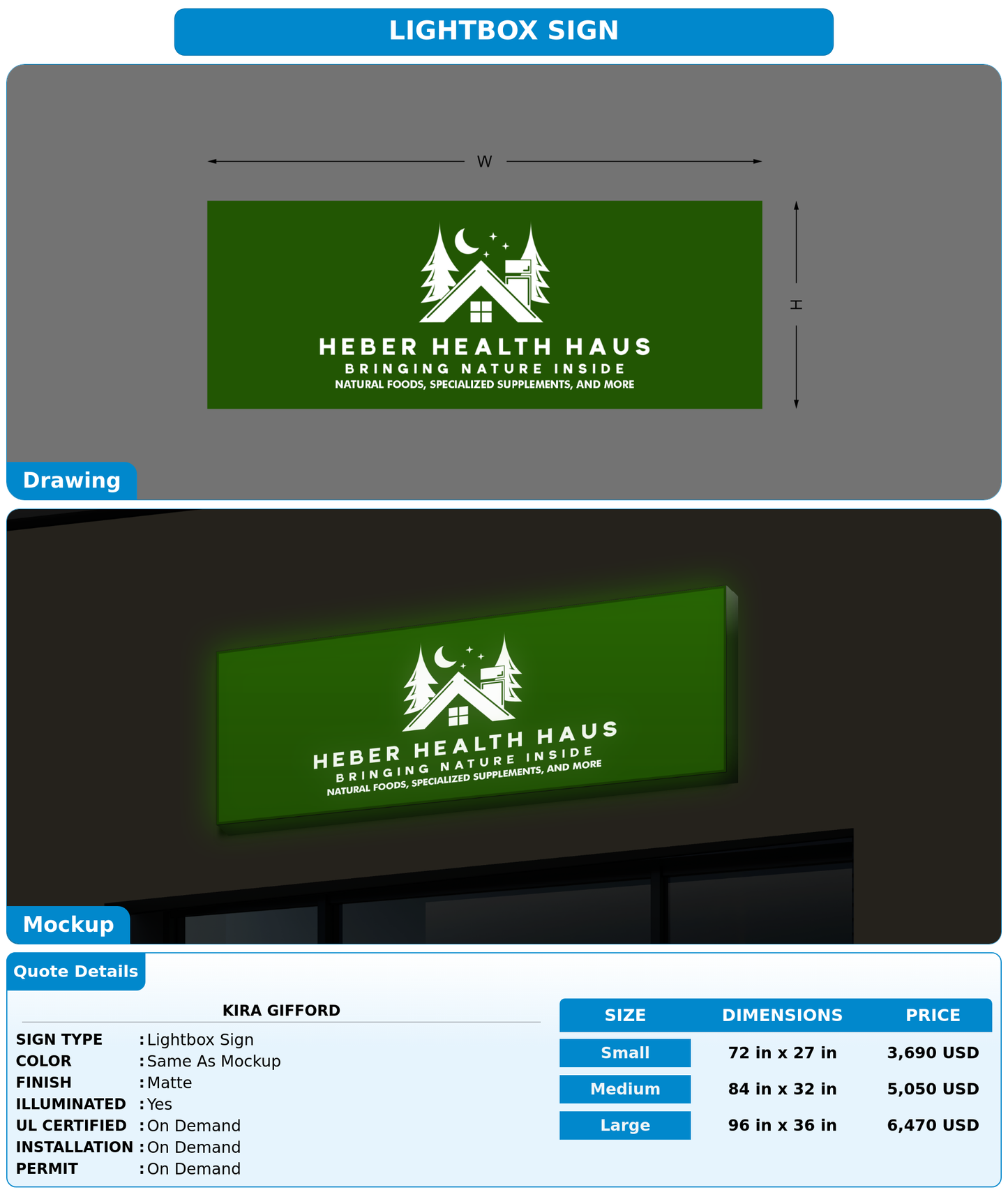CUSTOM MOCKUP SIGN FOR Kira Gifford