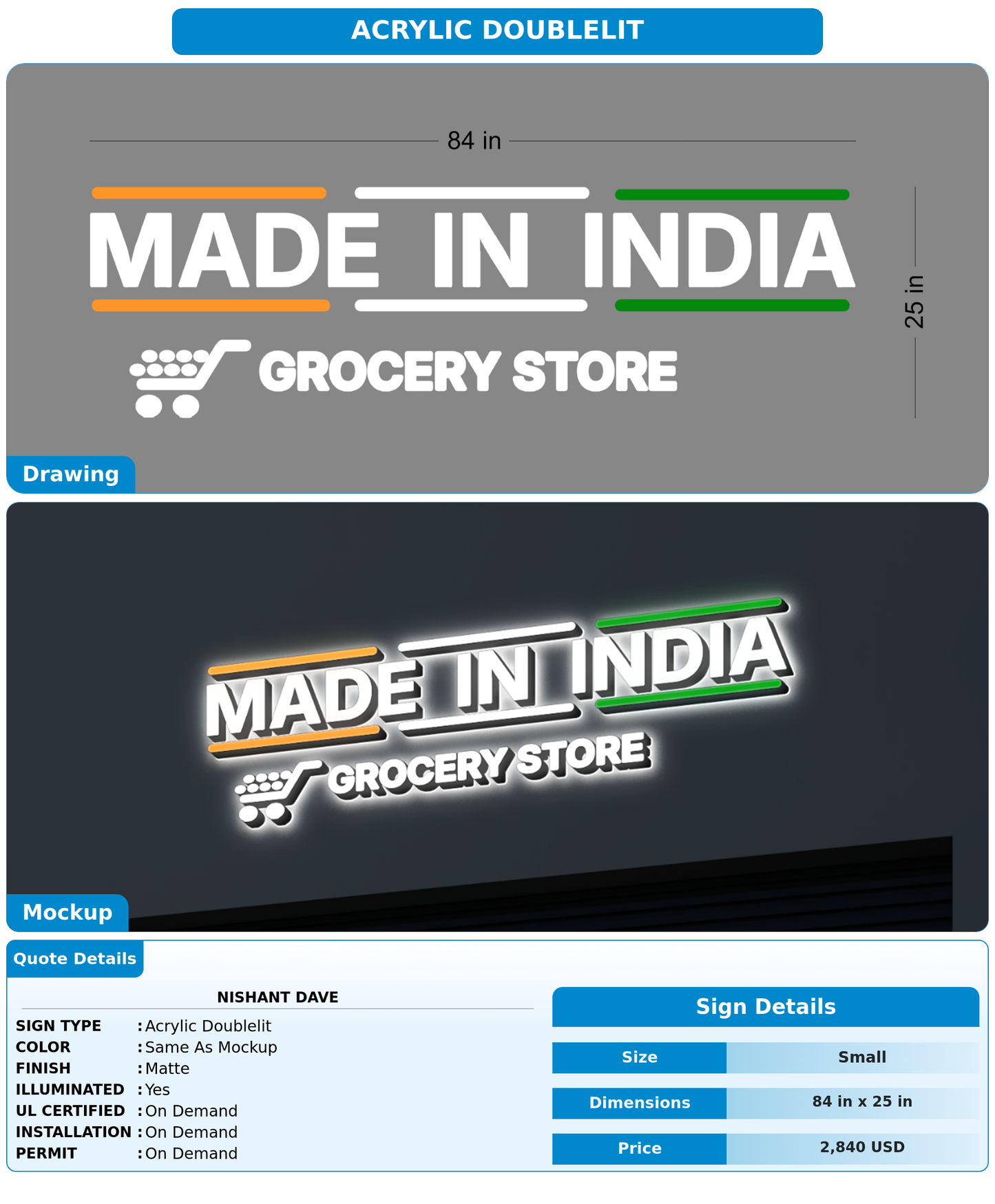 CUSTOM MOCKUP SIGN FOR Nishant Dave
