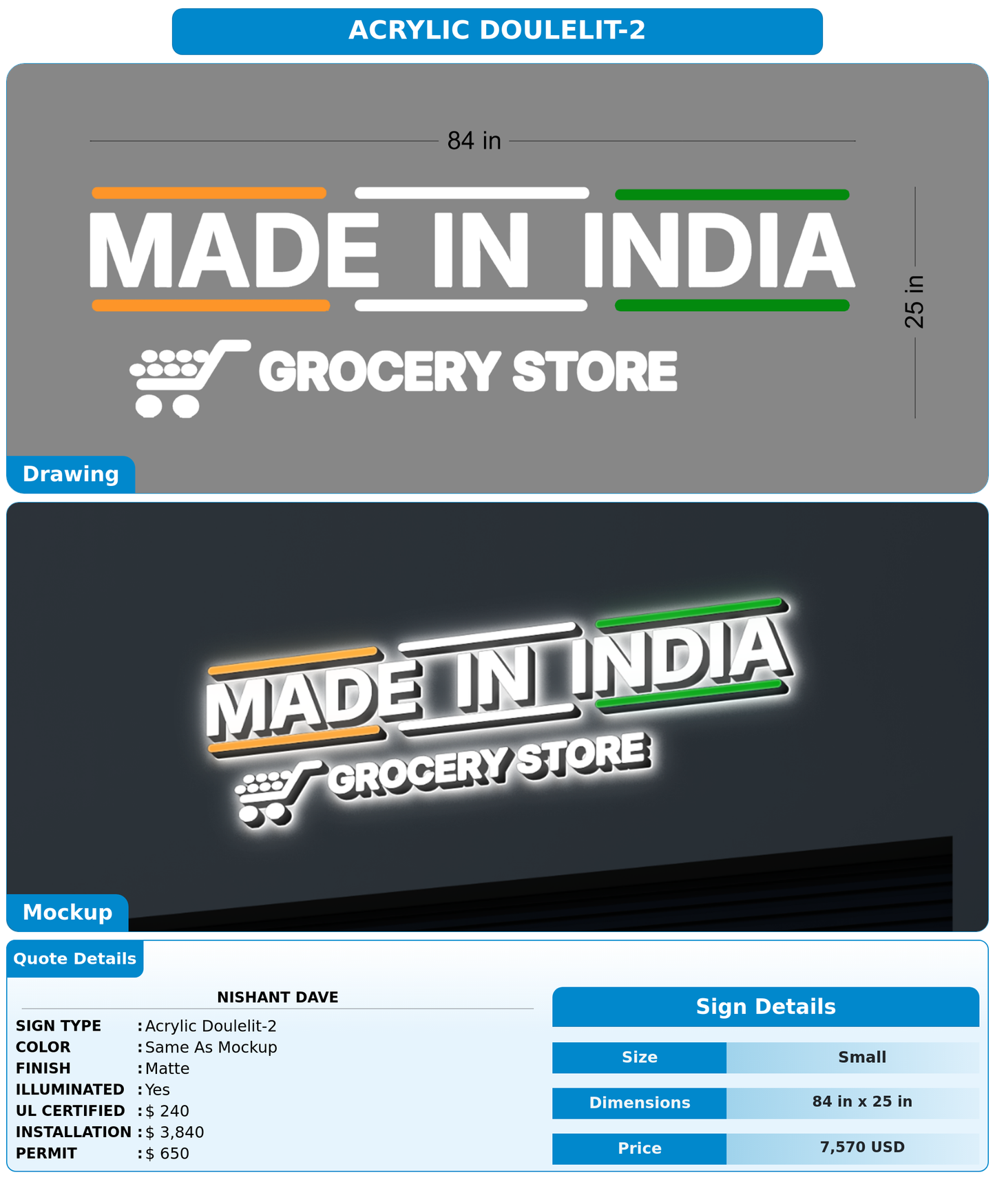 CUSTOM MOCKUP SIGN FOR Nishant Dave