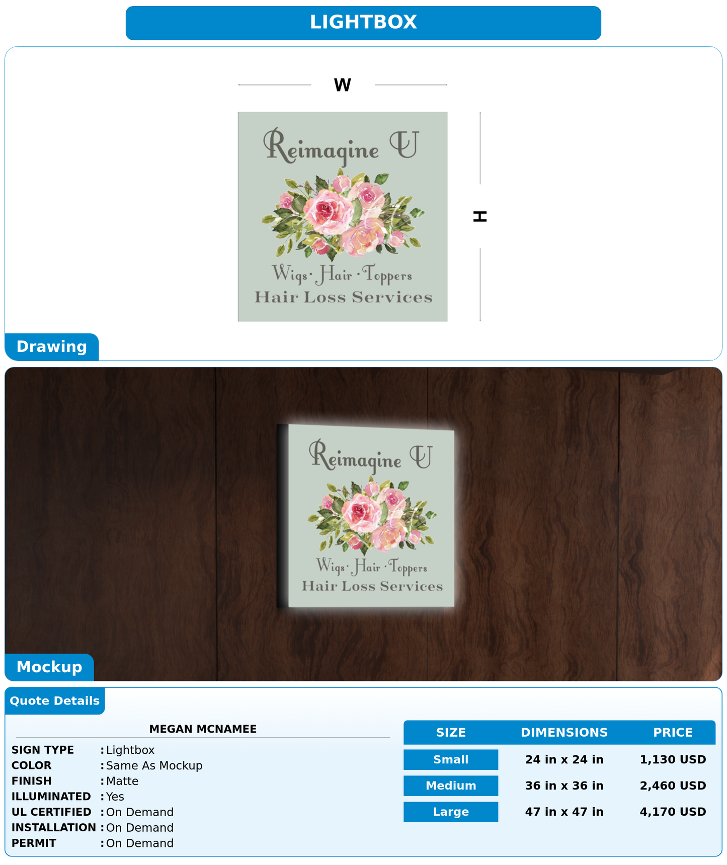 CUSTOM MOCKUP SIGN FOR Megan McNamee