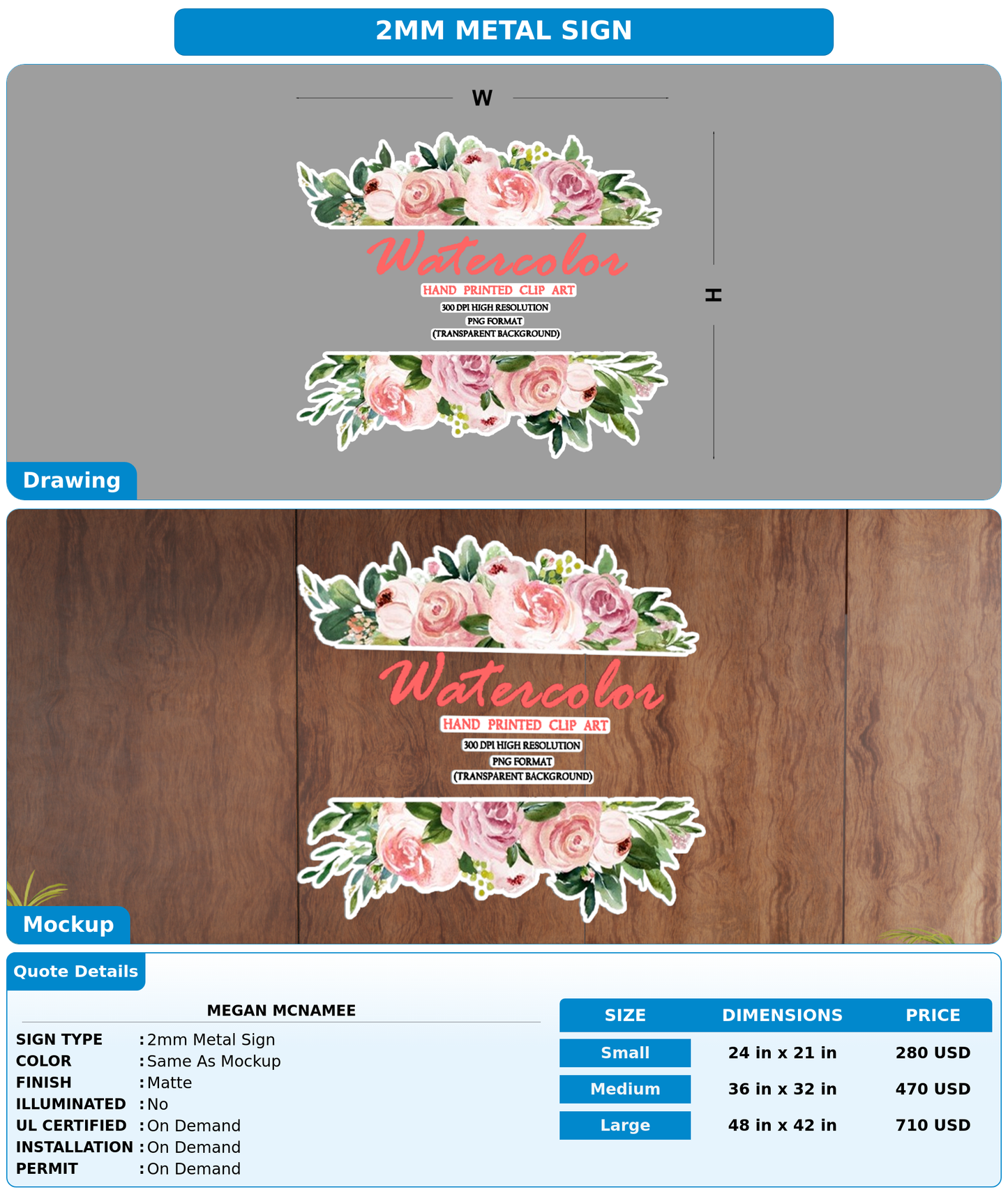 CUSTOM MOCKUP SIGN FOR Megan McNamee