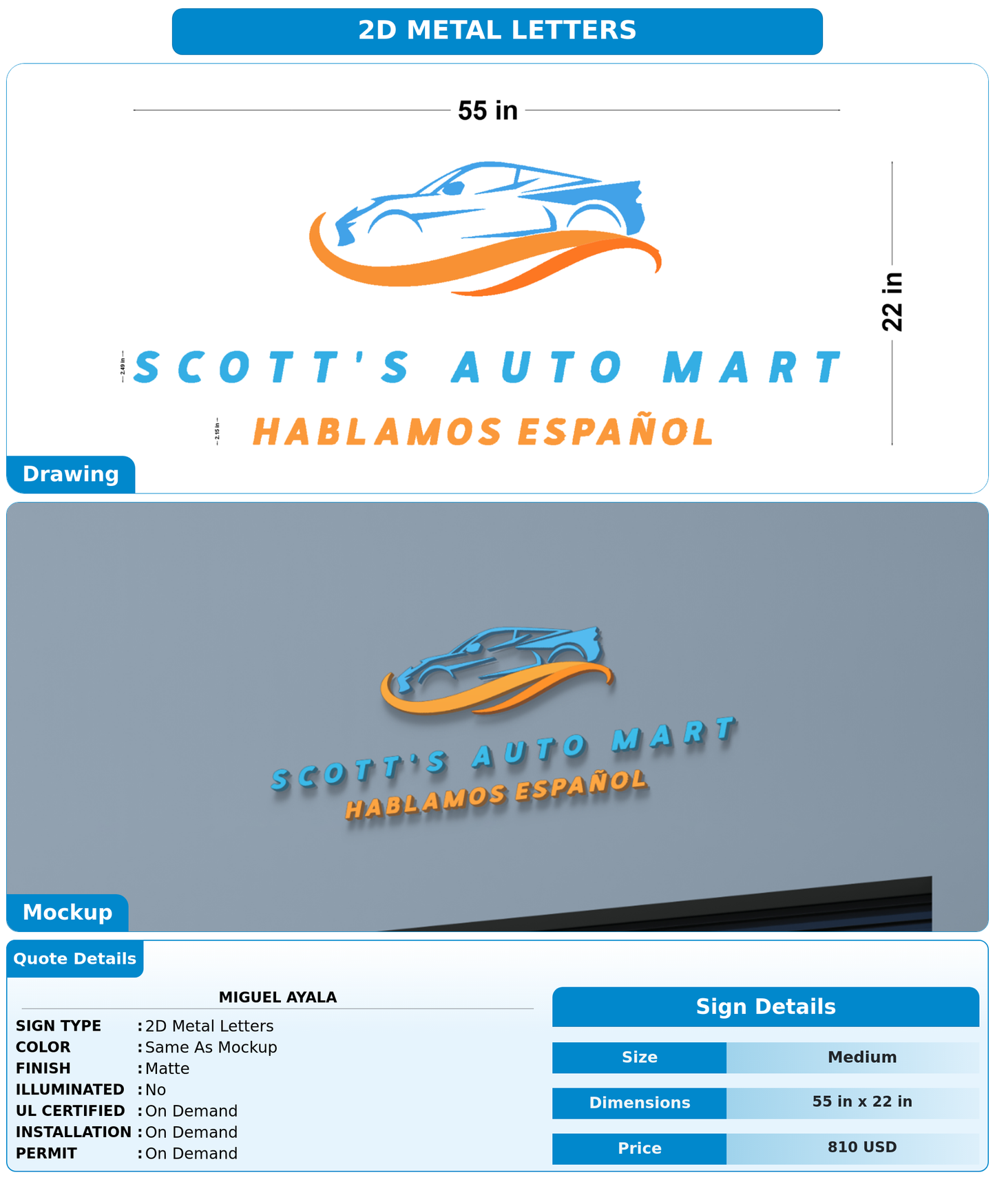 CUSTOM MOCKUP SIGN FOR miguel ayala