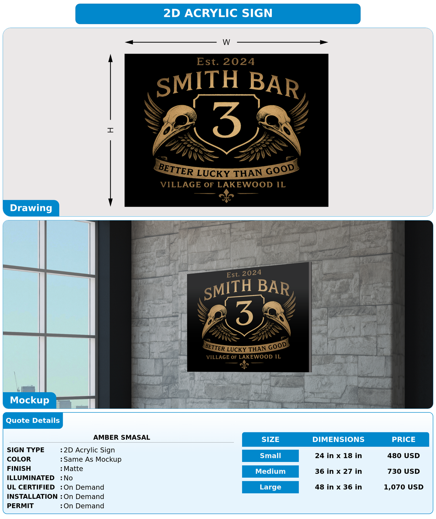 CUSTOM MOCKUP SIGN FOR Amber Smasal