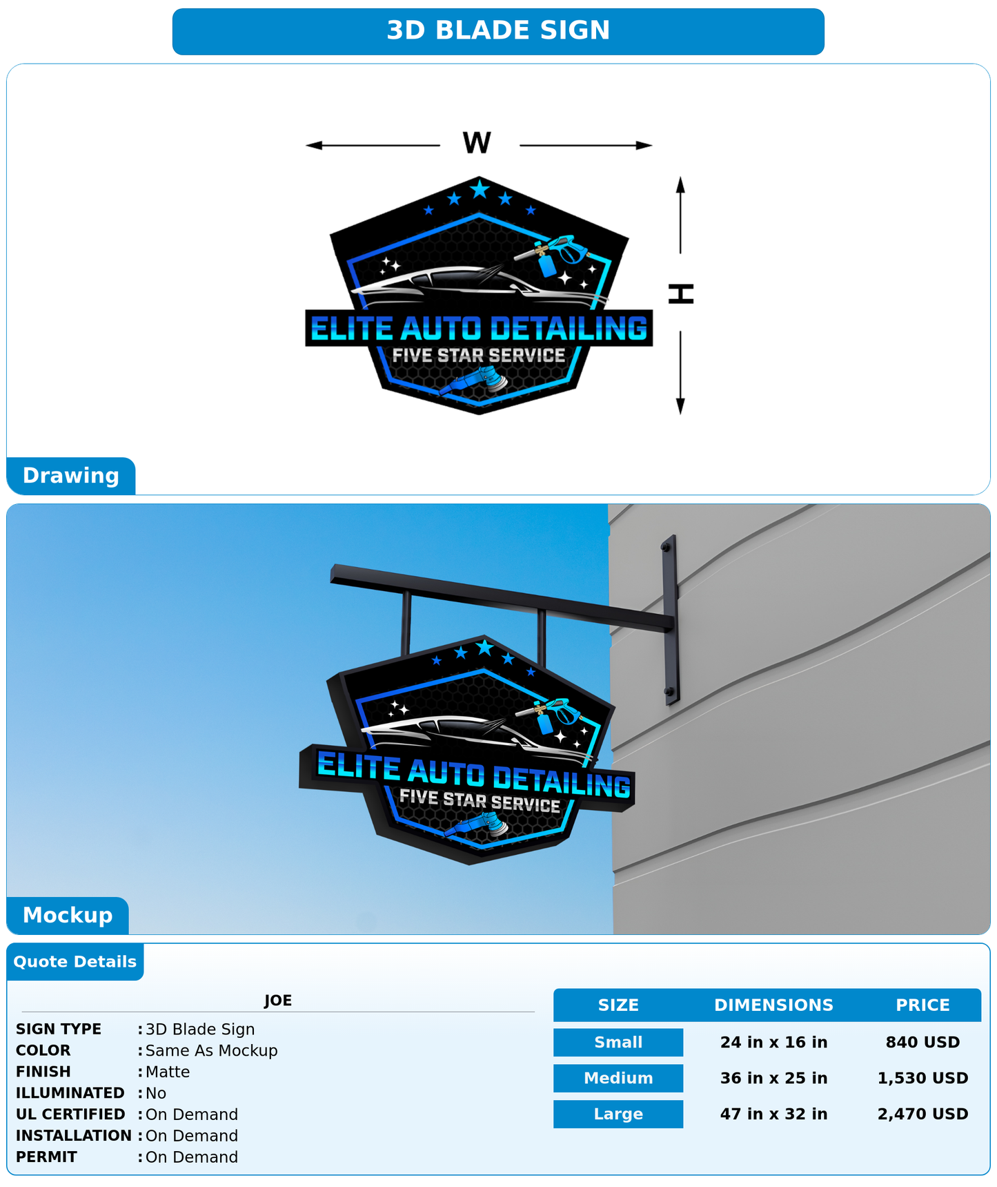 CUSTOM MOCKUP SIGN FOR Joe