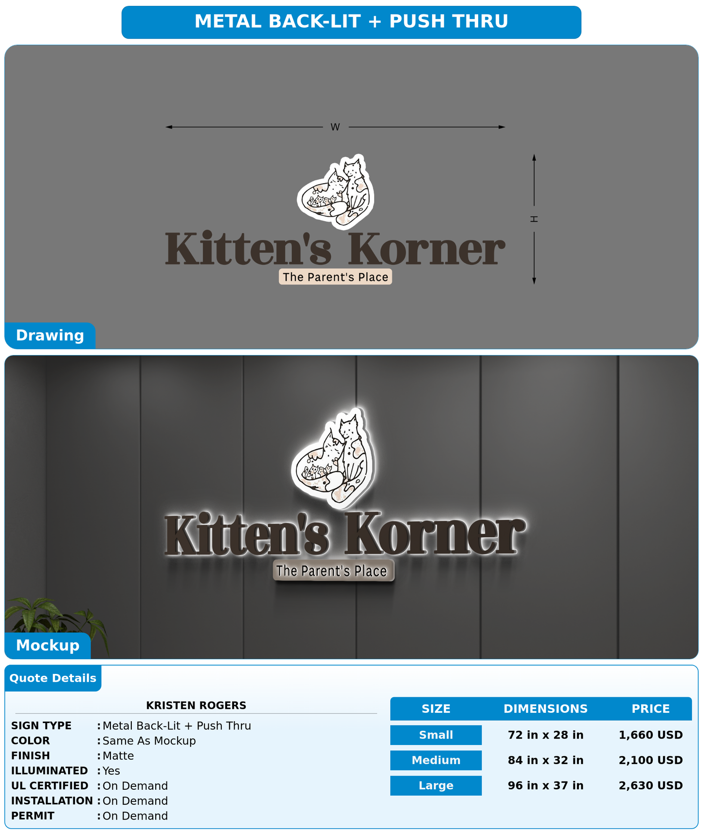 CUSTOM MOCKUP SIGN FOR Kristen Rogers