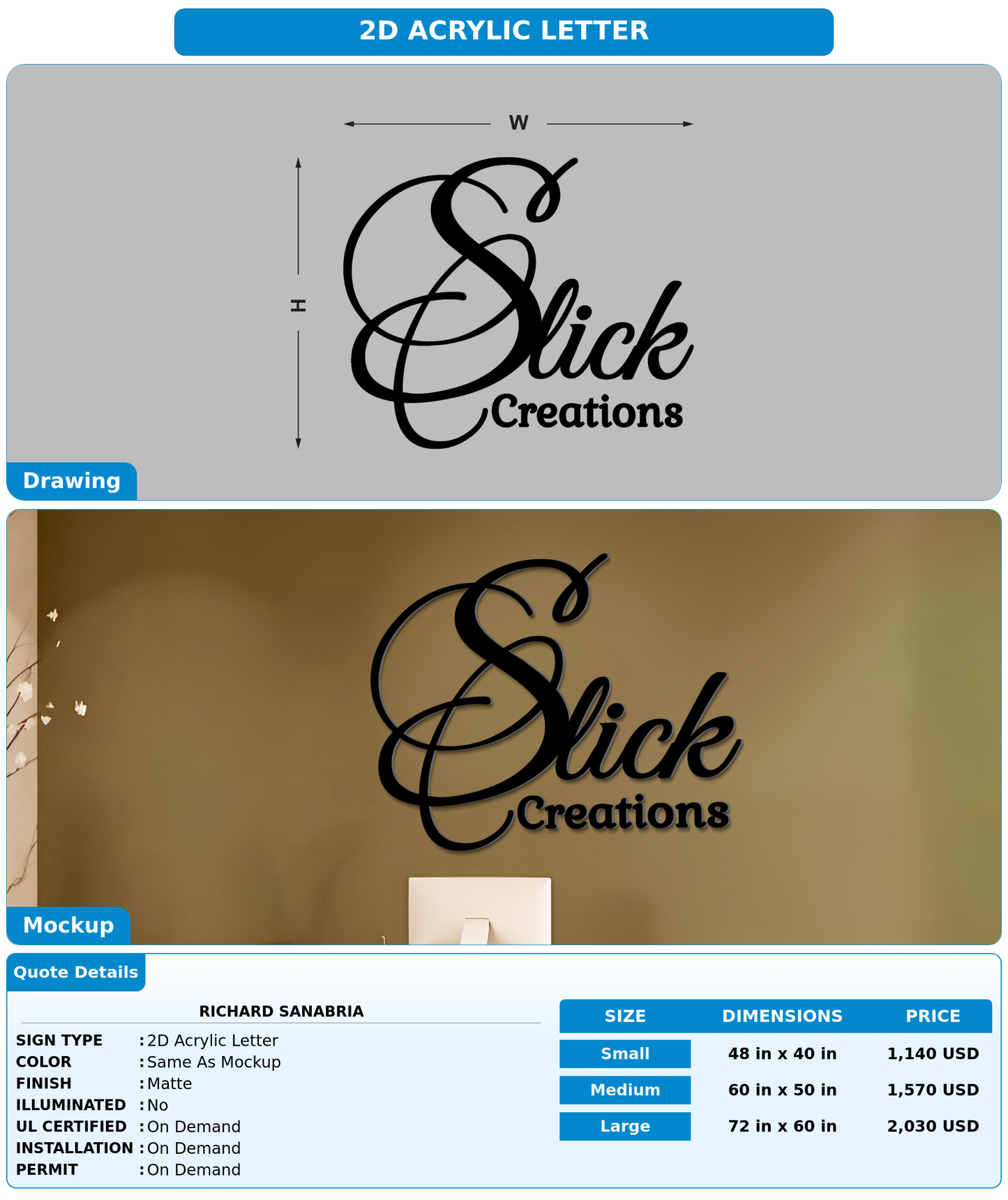 CUSTOM MOCKUP SIGN FOR Richard Sanabria
