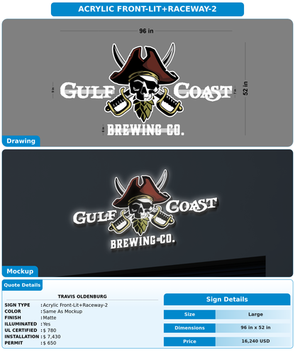 CUSTOM MOCKUP SIGN FOR Travis Oldenburg