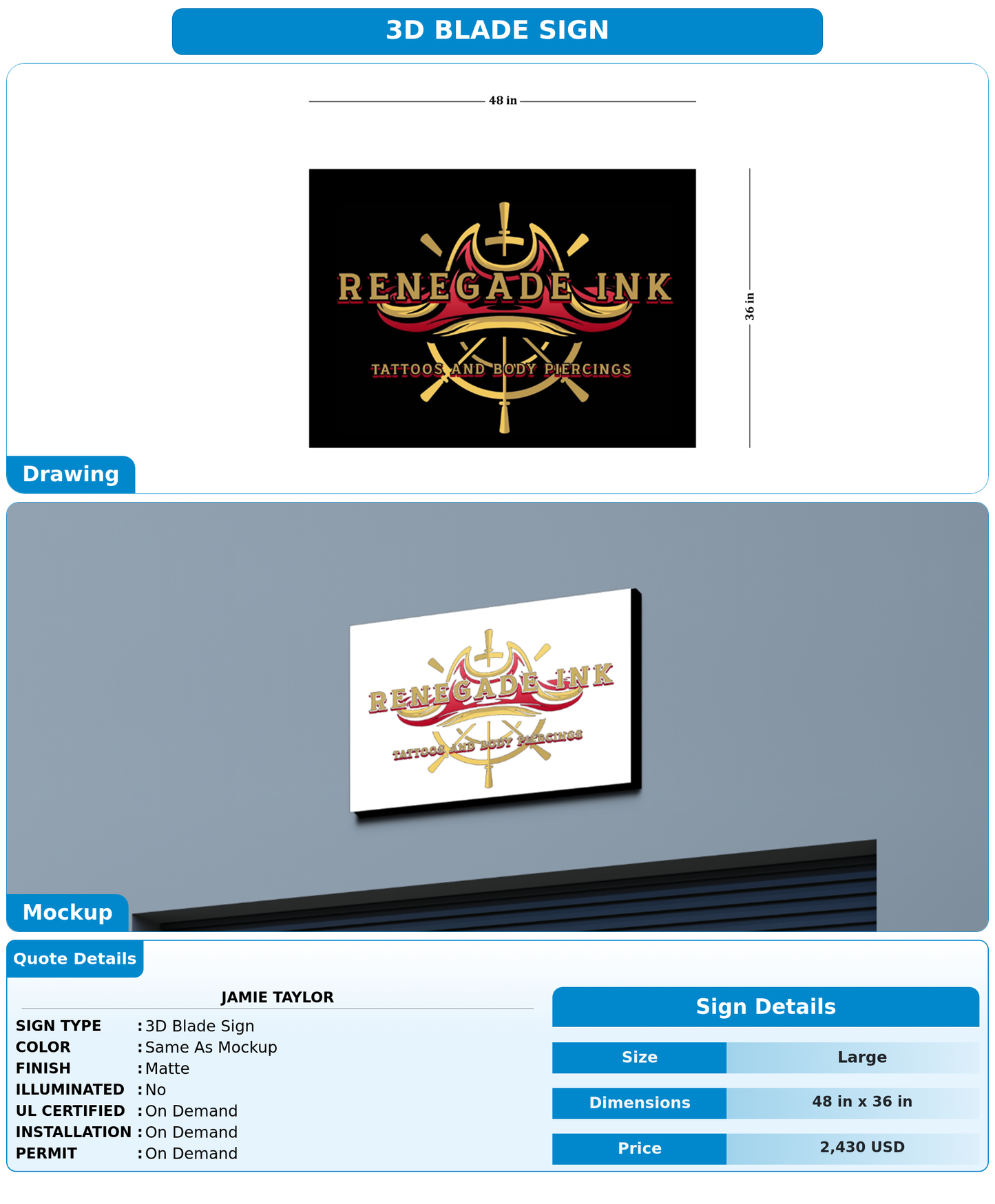 CUSTOM MOCKUP SIGN FOR Jamie taylor