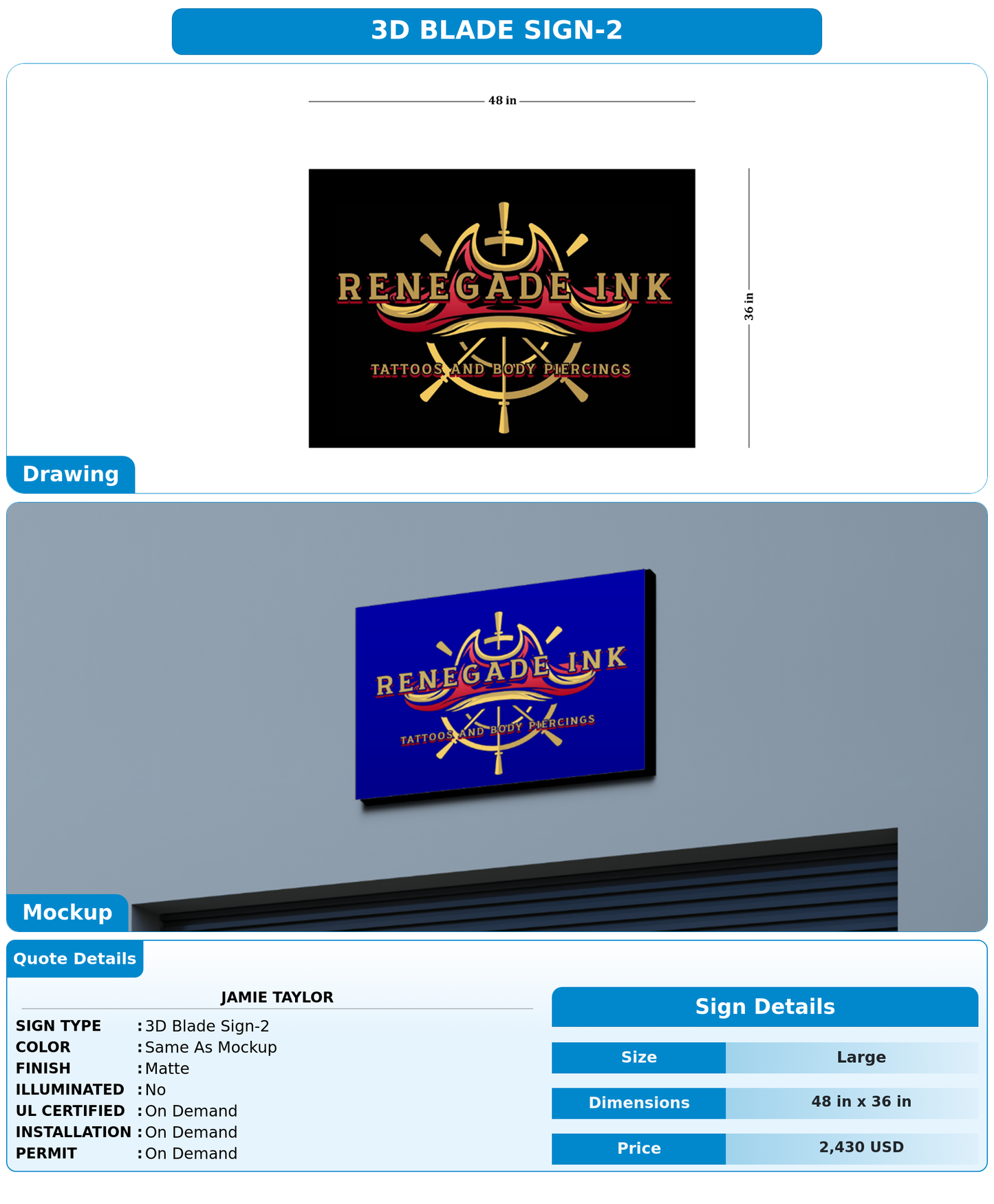 CUSTOM MOCKUP SIGN FOR Jamie taylor