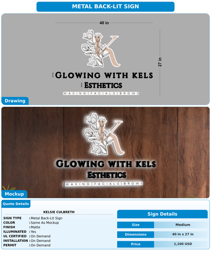 CUSTOM MOCKUP SIGN FOR Kelsie Culbreth