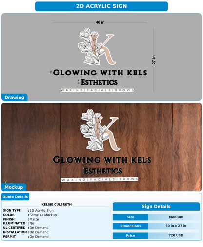 CUSTOM MOCKUP SIGN FOR Kelsie Culbreth