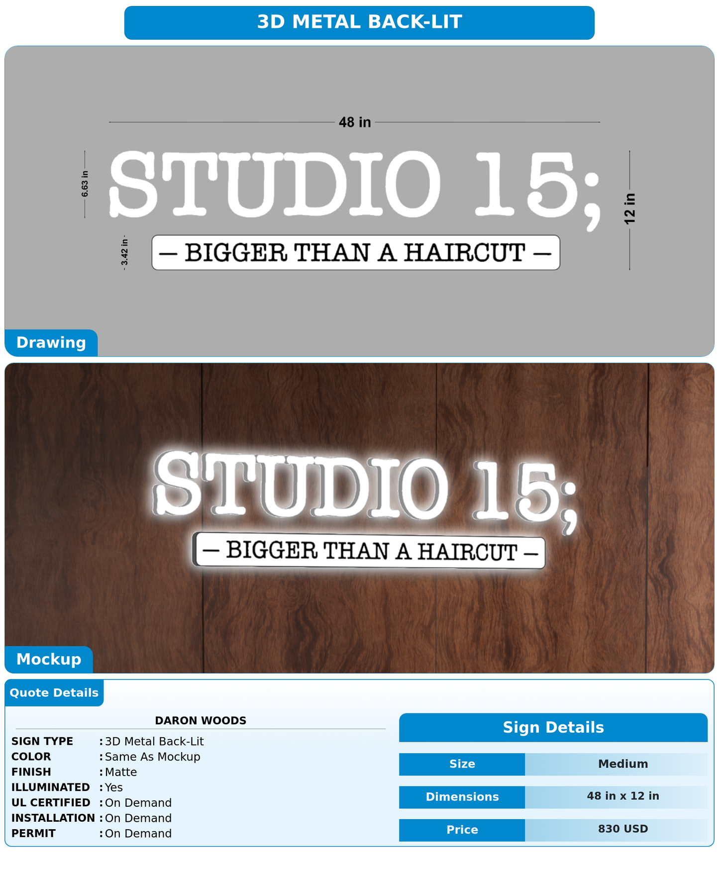 CUSTOM MOCKUP SIGN FOR DaRon Woods