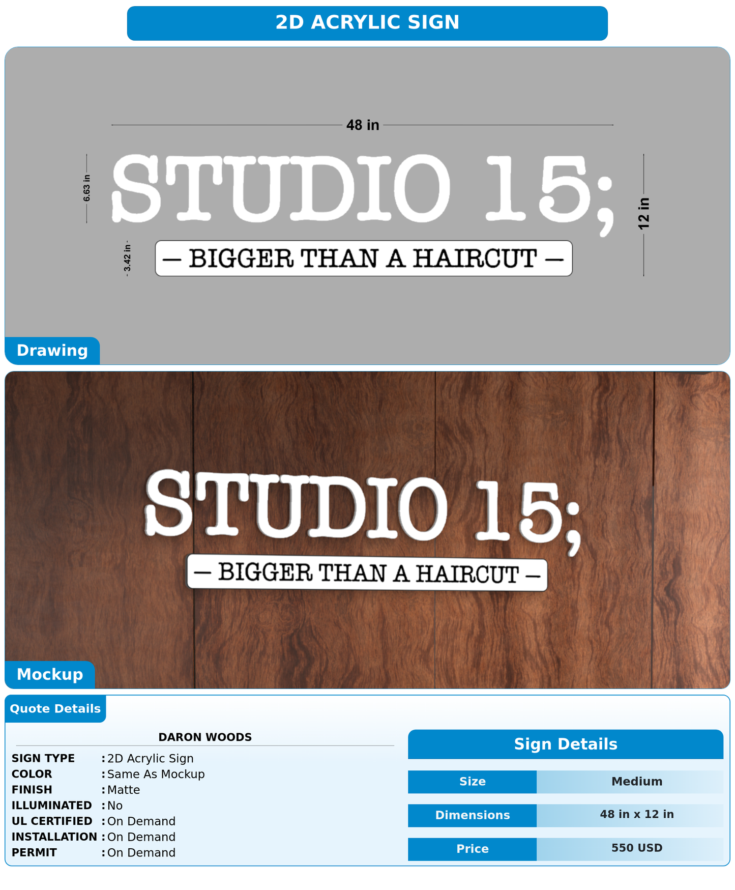 CUSTOM MOCKUP SIGN FOR DaRon Woods
