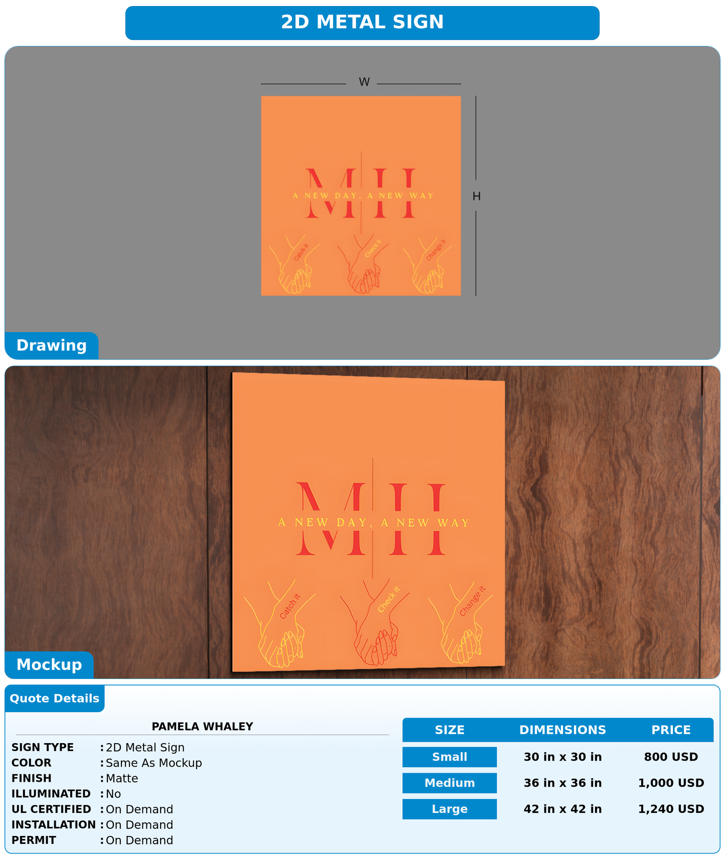 CUSTOM MOCKUP SIGN FOR Pamela Whaley