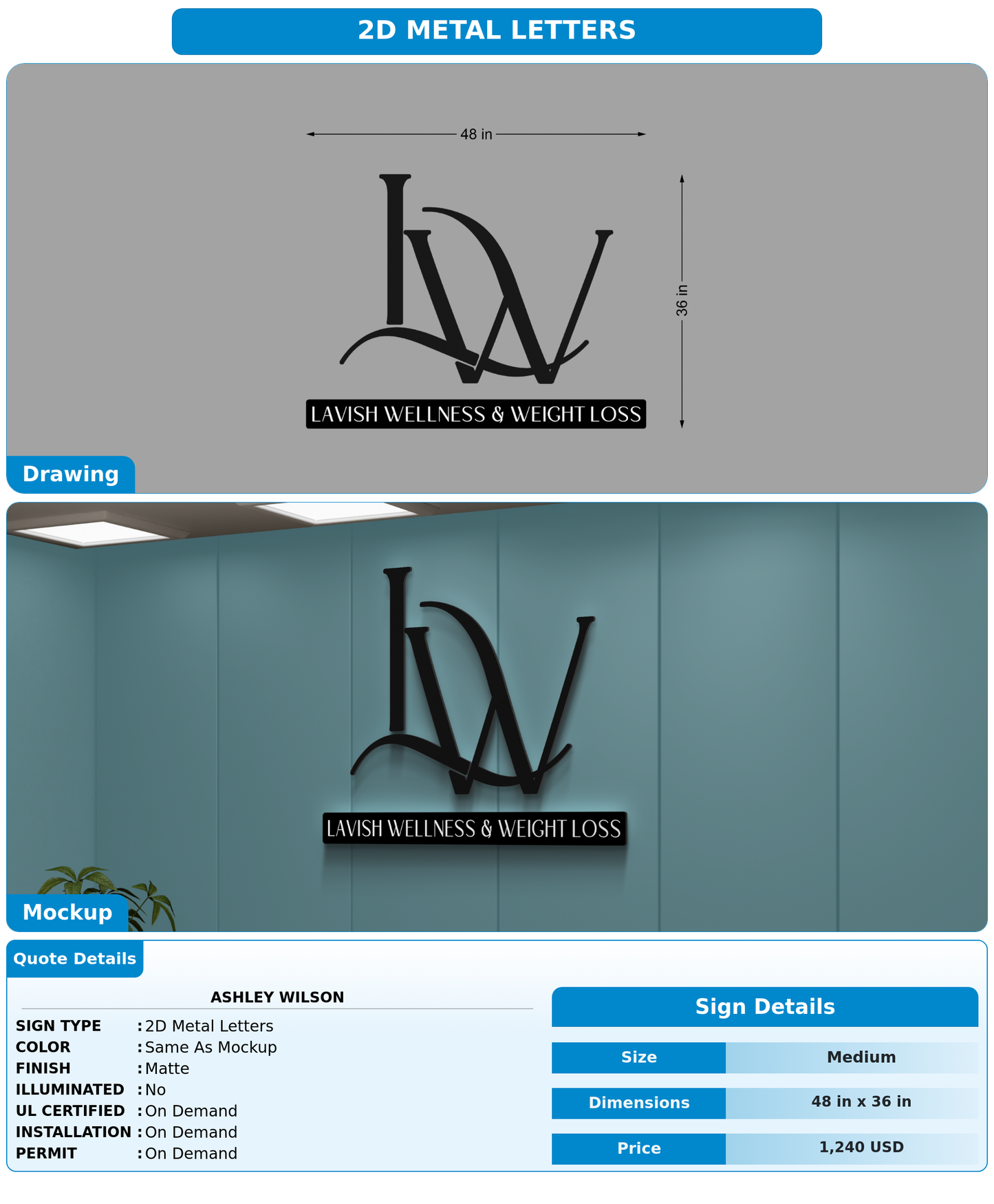 CUSTOM MOCKUP SIGN FOR Ashley wilson