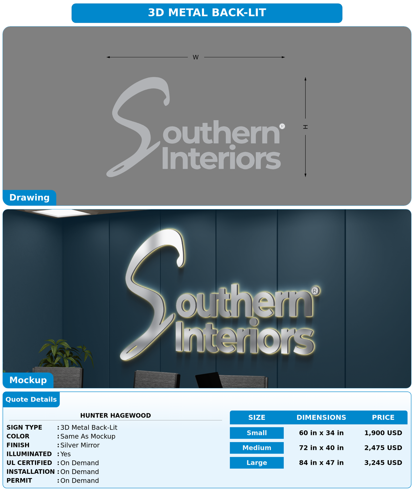 CUSTOM MOCKUP SIGN FOR Hunter Hagewood
