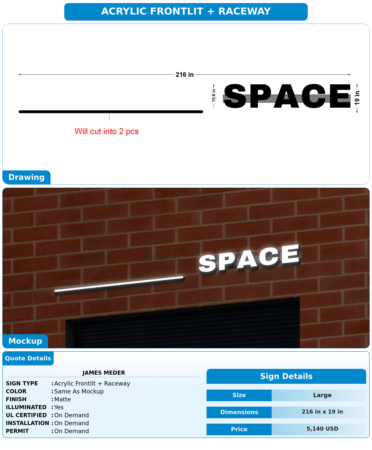 CUSTOM MOCKUP SIGN FOR James Meder