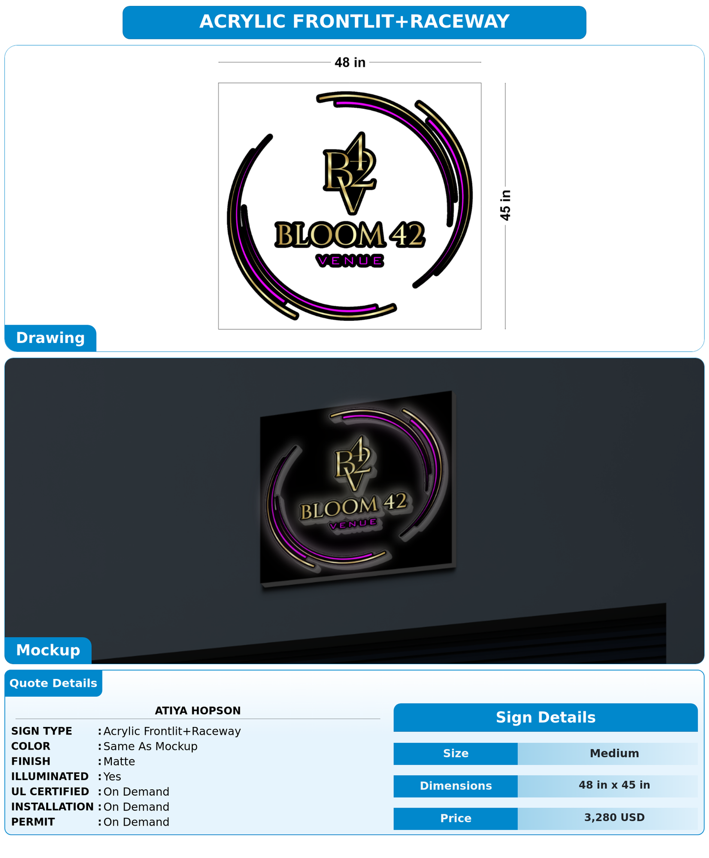 CUSTOM MOCKUP SIGN FOR Atiya Hopson