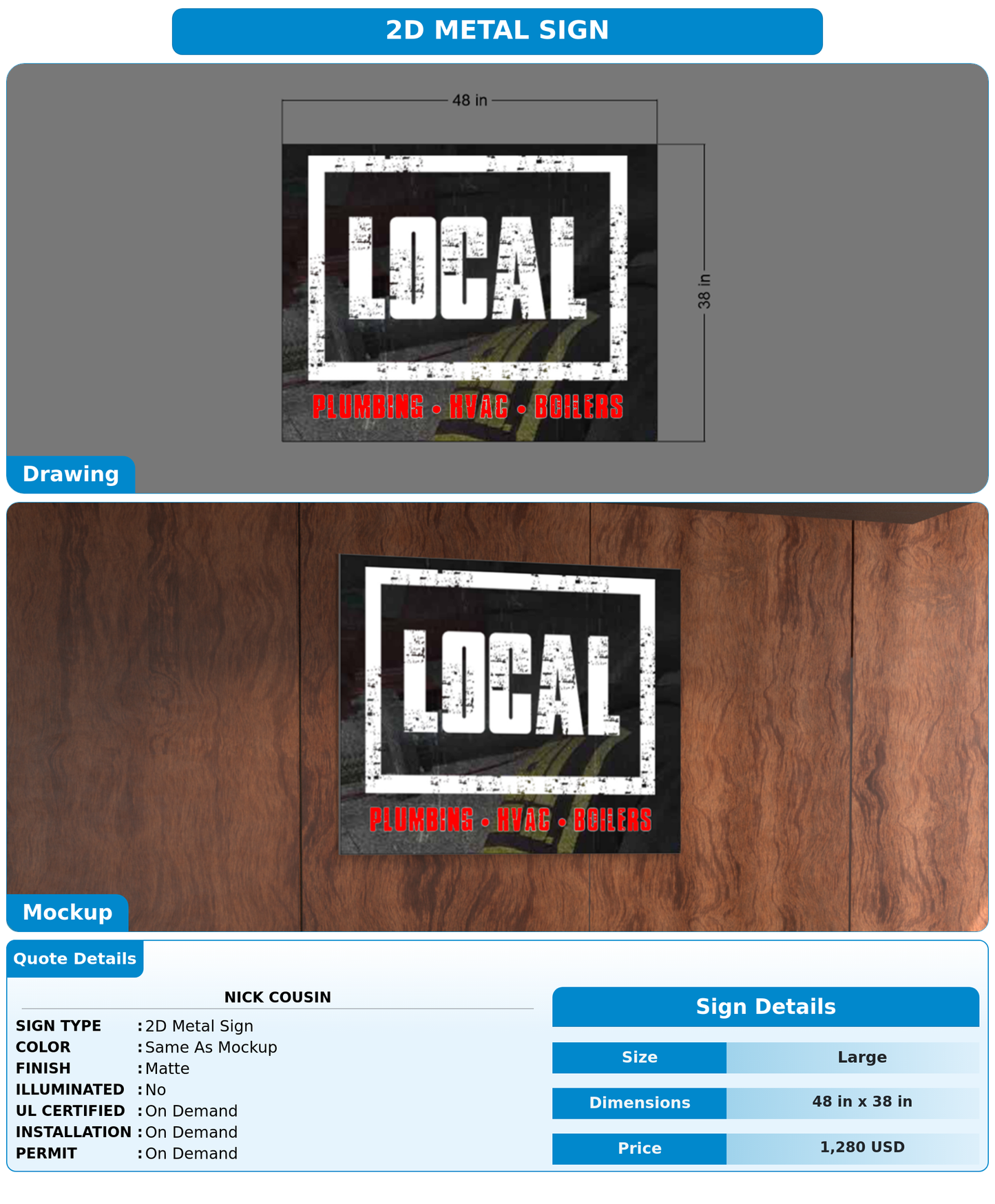 CUSTOM MOCKUP SIGN FOR Nick cousin
