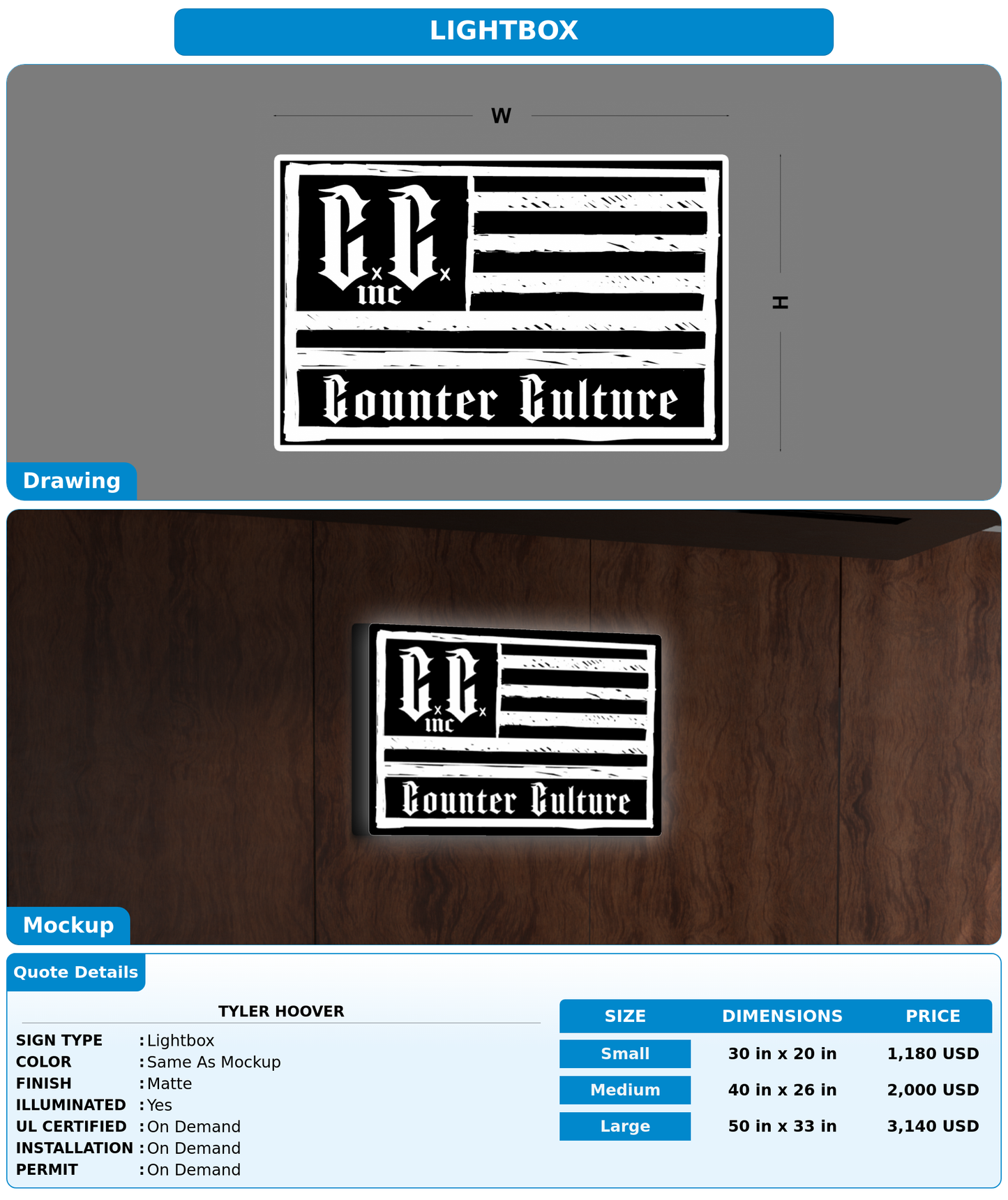 CUSTOM MOCKUP SIGN FOR Tyler Hoover
