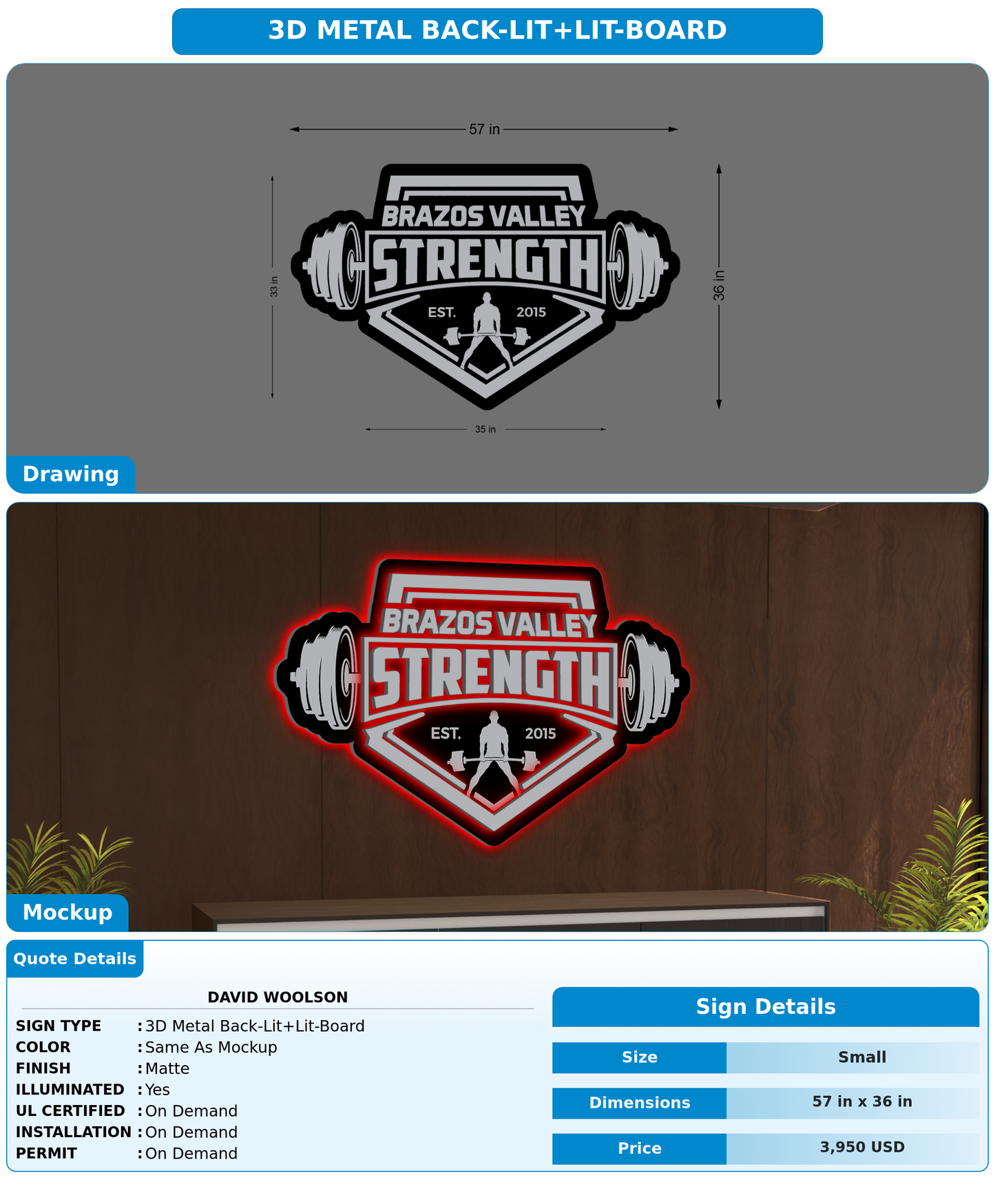 CUSTOM MOCKUP SIGN FOR David Woolson