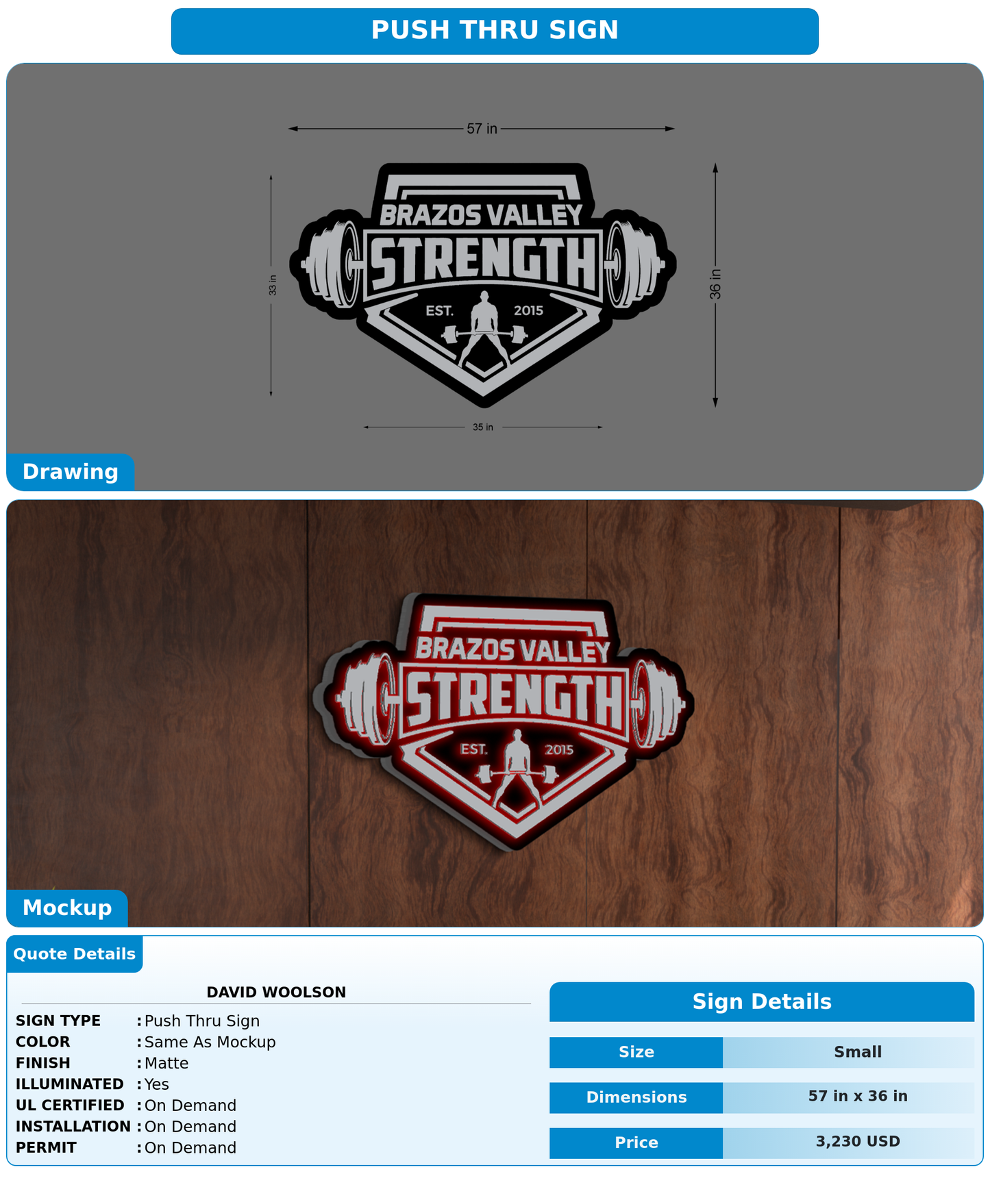 CUSTOM MOCKUP SIGN FOR David Woolson
