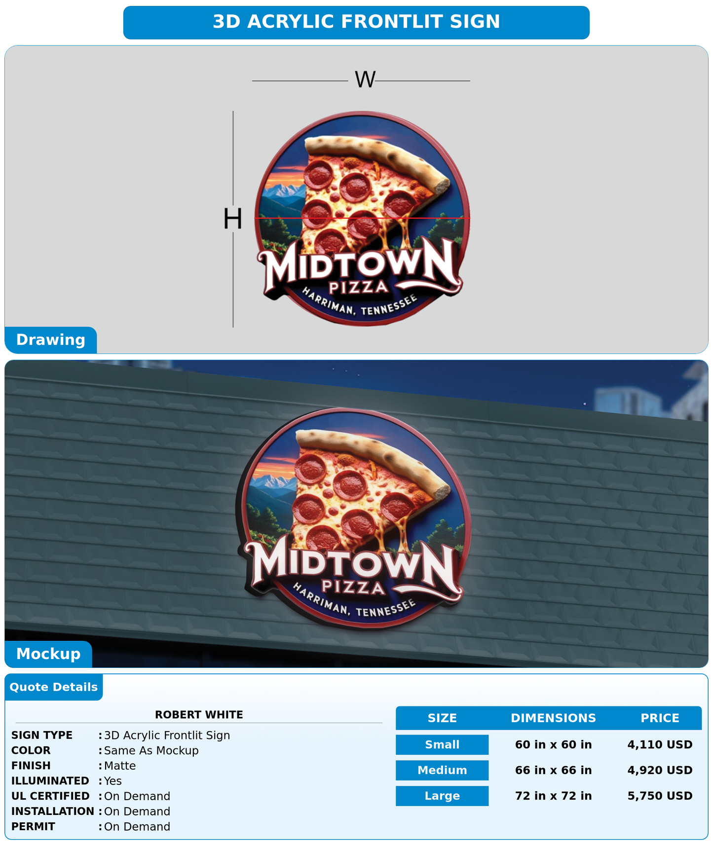 CUSTOM MOCKUP SIGN FOR Robert white