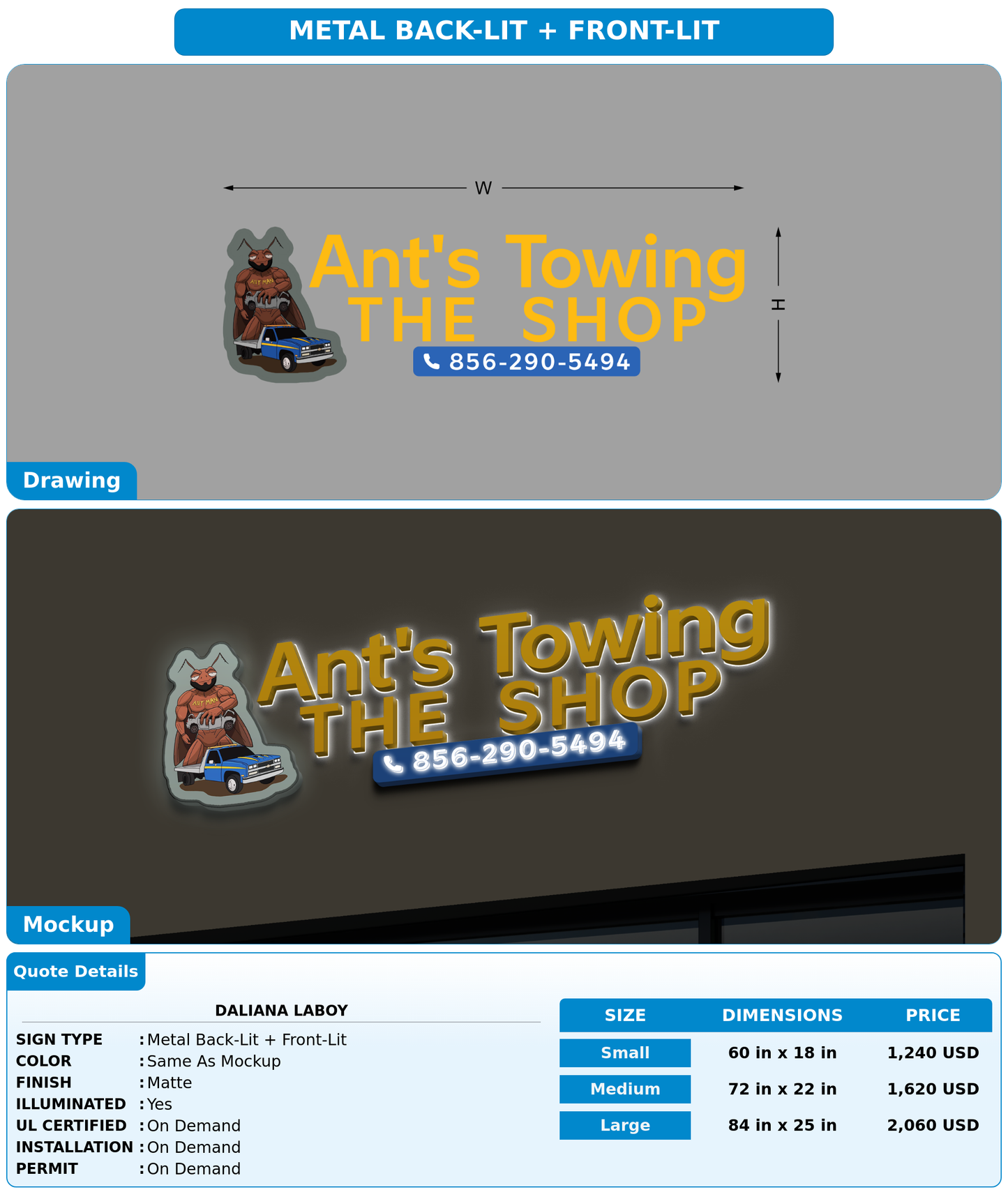 CUSTOM MOCKUP SIGN FOR Daliana Laboy