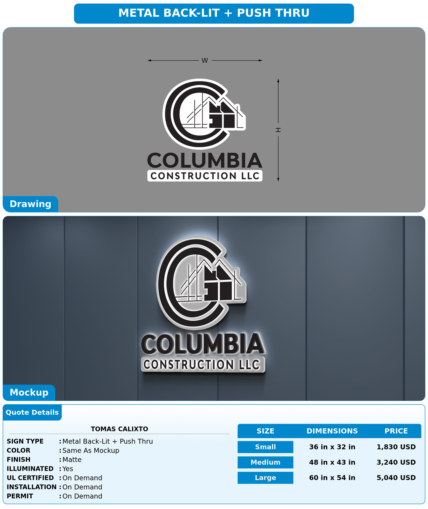 CUSTOM MOCKUP SIGN FOR Tomas Calixto