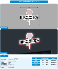CUSTOM MOCKUP SIGN FOR Modesty